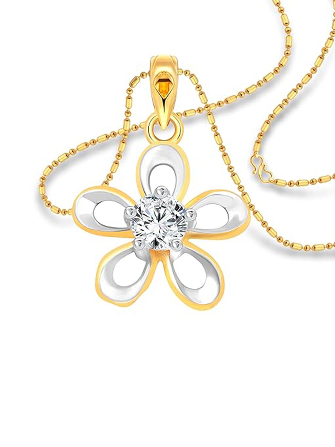

Vighnaharta Gold-Plated Floral Pendants with Chains