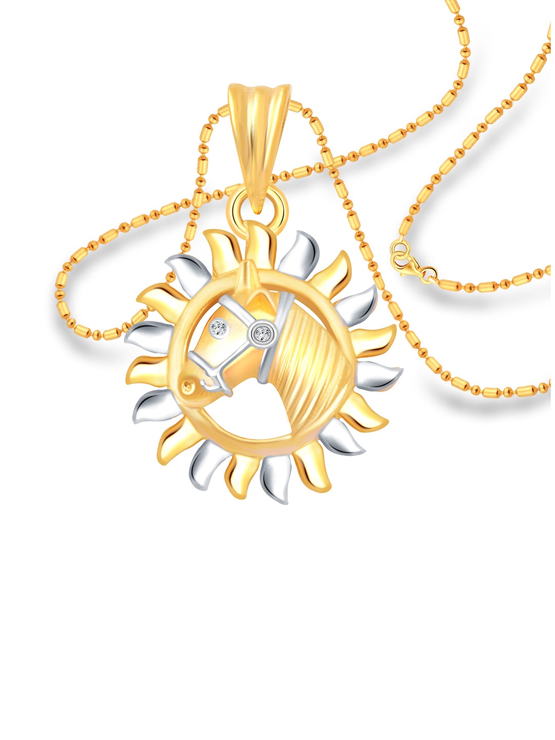 

Vighnaharta Gold-Plated Circular Pendants with Chains