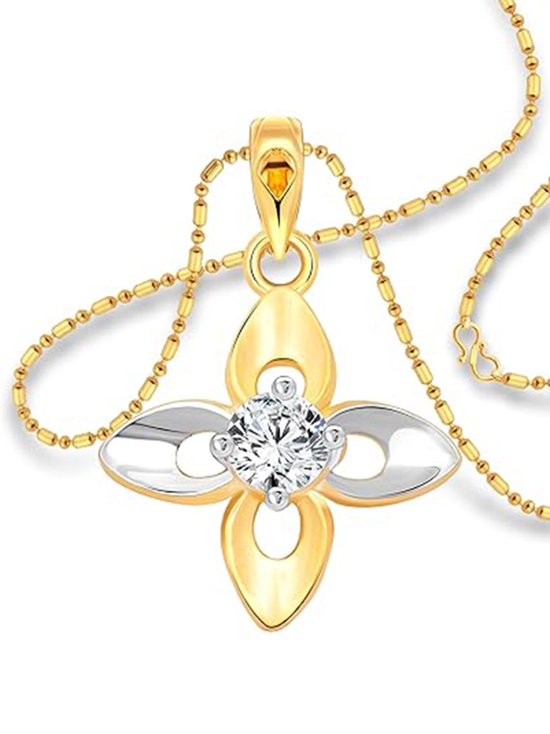 

Vighnaharta Gold-Plated Floral Pendants with Chains