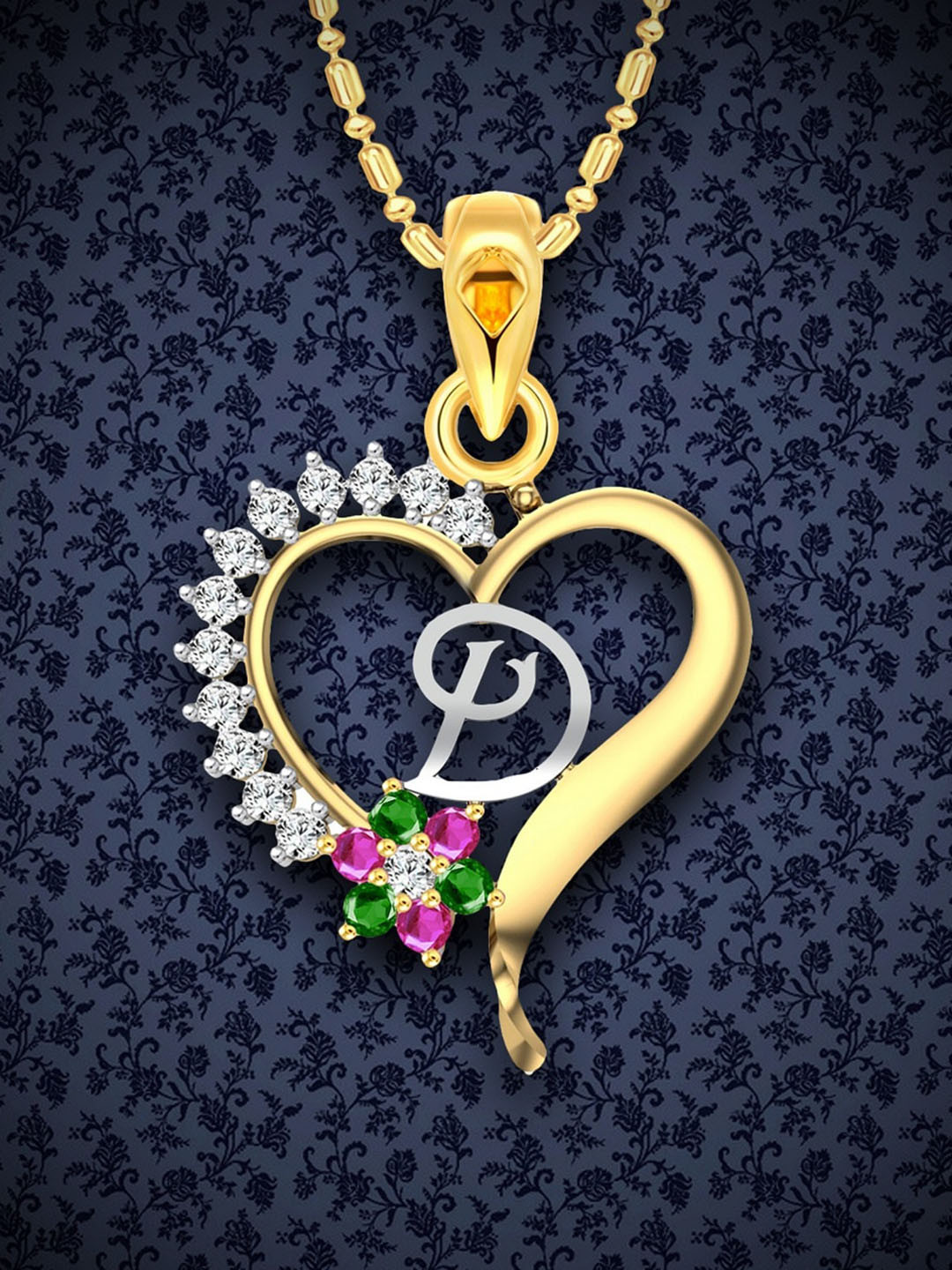

Vighnaharta Gold-Plated Heart Shaped Pendants