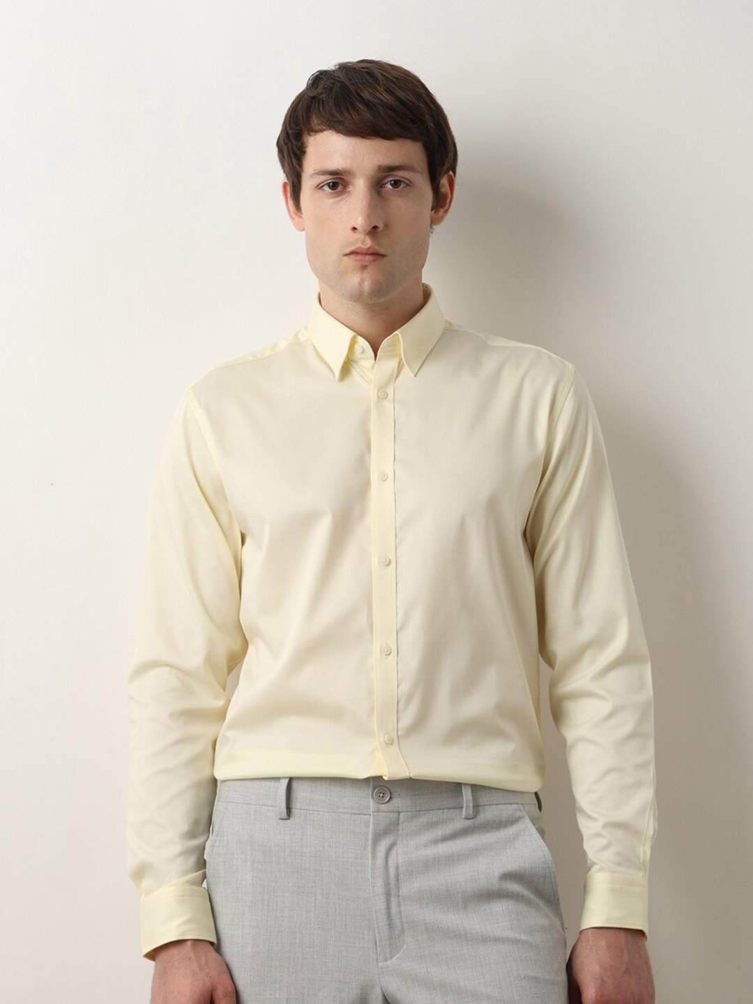 

SELECTED Men Slim Fit Opaque Striped Formal Shirt, Yellow