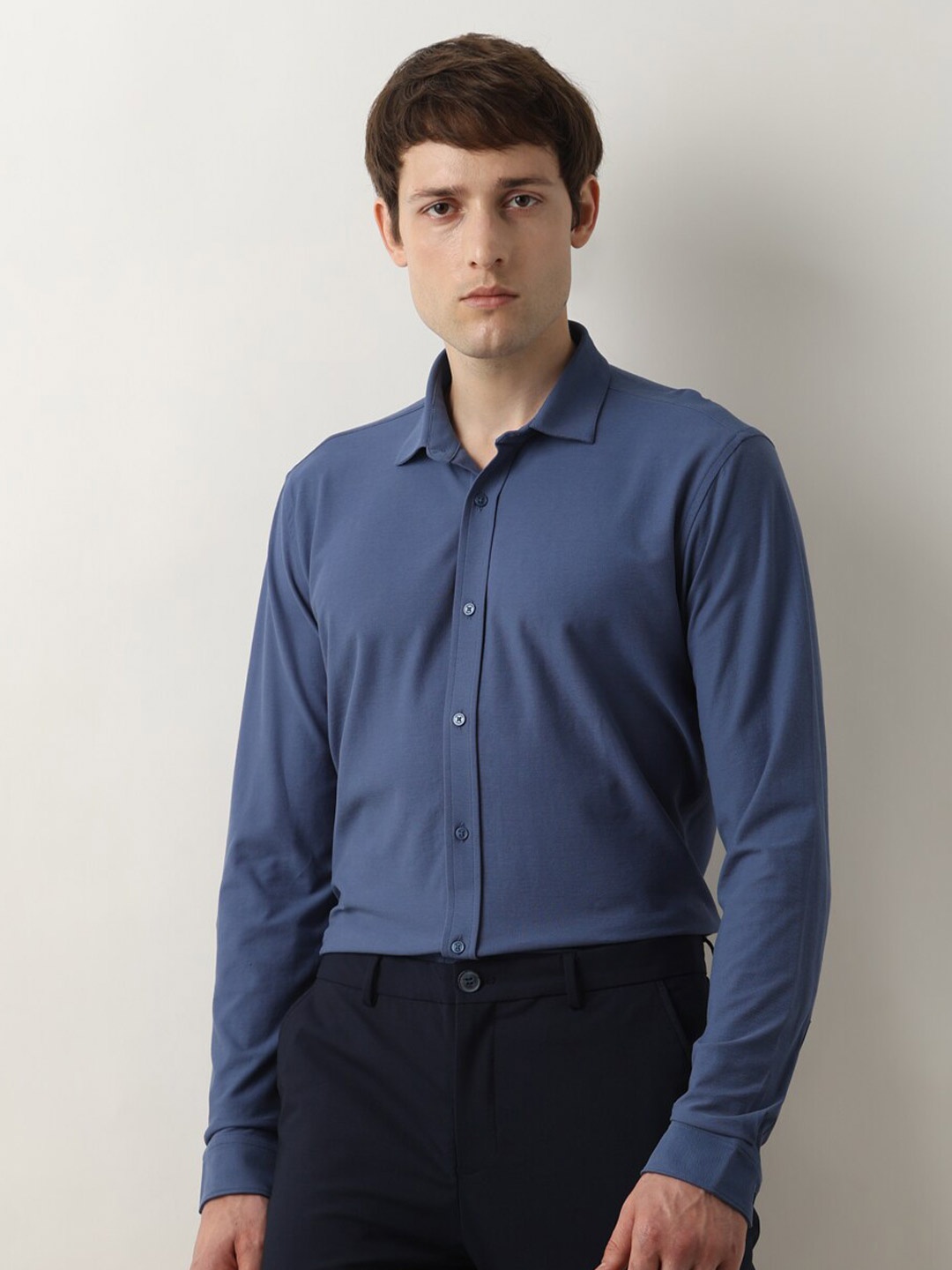 

SELECTED Men Slim Fit Opaque Casual Shirt, Navy blue