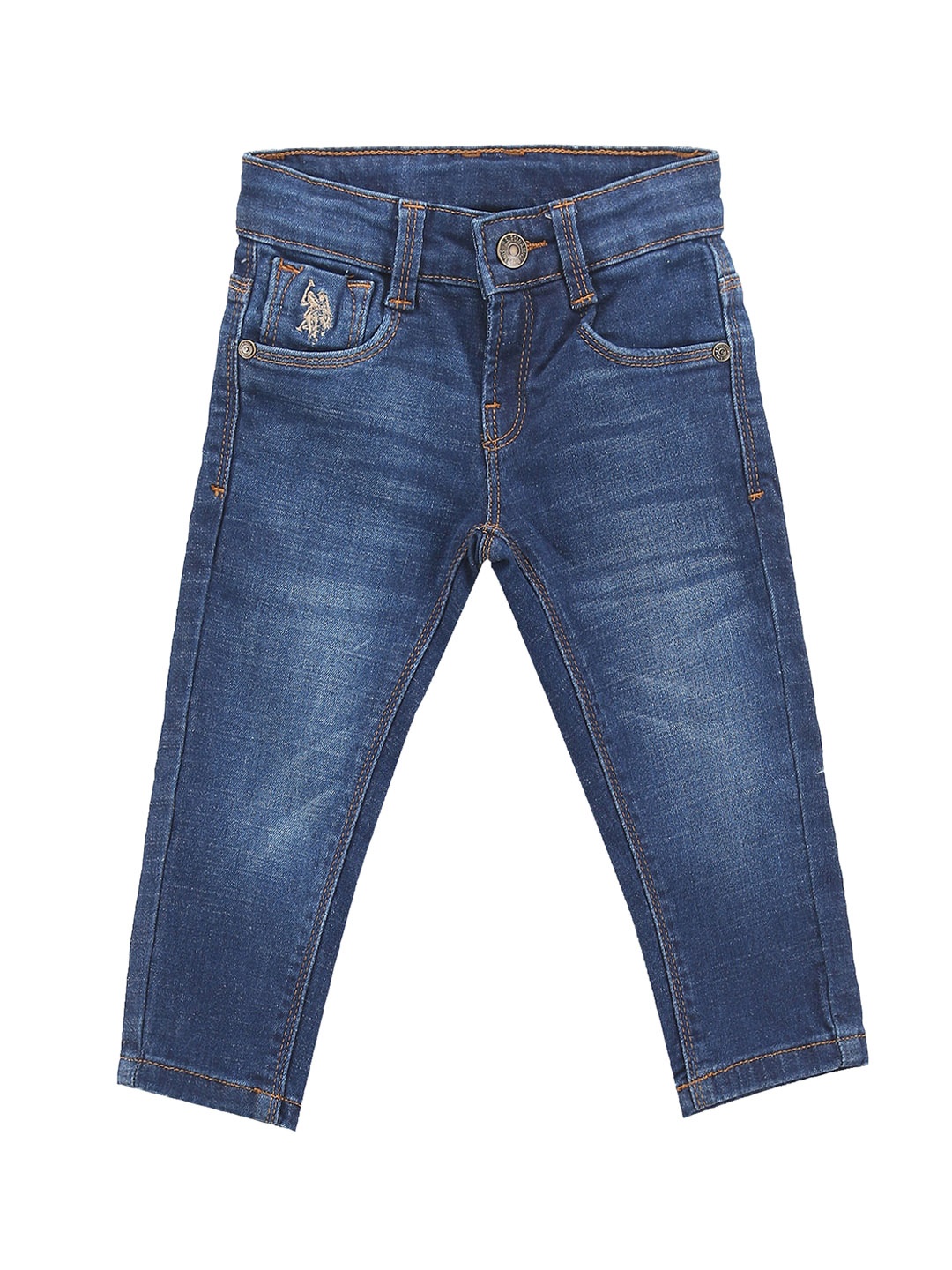 

U.S. Polo Assn. Kids Boys Classic Slim Fit Light Fade Stretchable Jeans, Blue