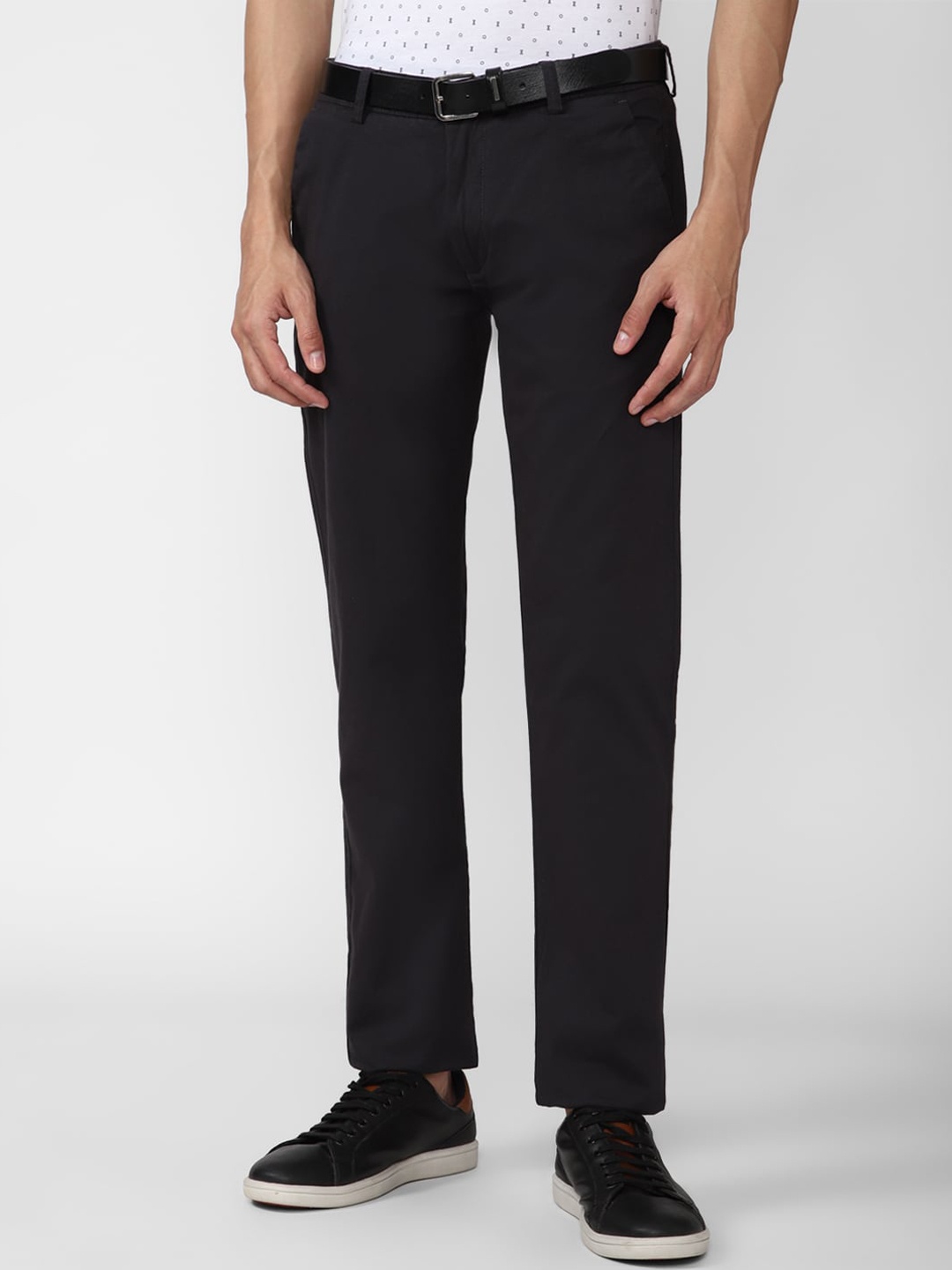 

Peter England Casuals Men Slim Fit Mid-Rise Casual Trousers, Grey
