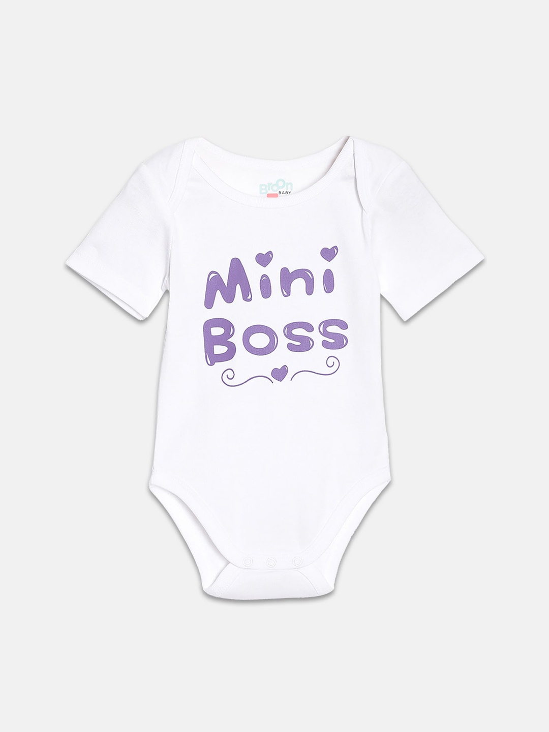 

Broon Infant Girls Printed Cotton Bodysuit, White