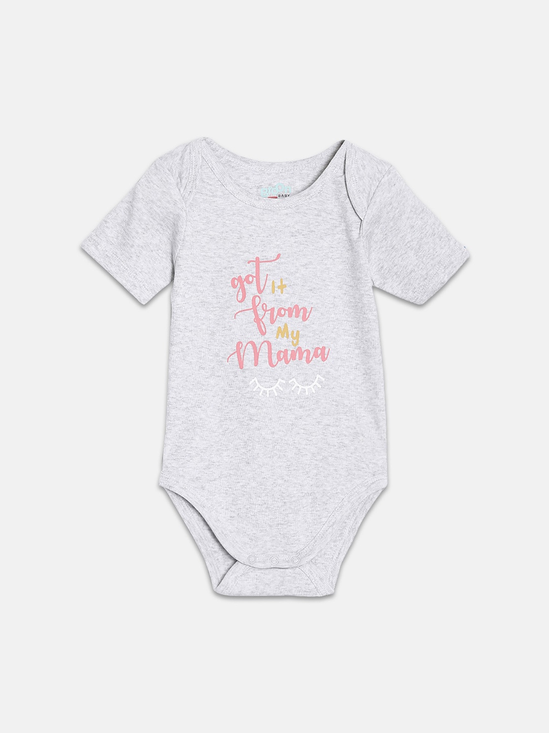 

Broon Infant Girls Printed Cotton Bodysuit, Grey