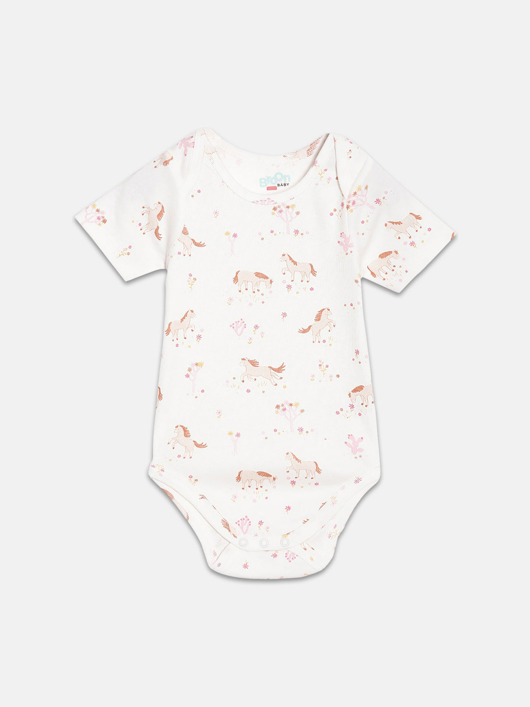 

Broon Infant Girls Printed Cotton Bodysuit, White