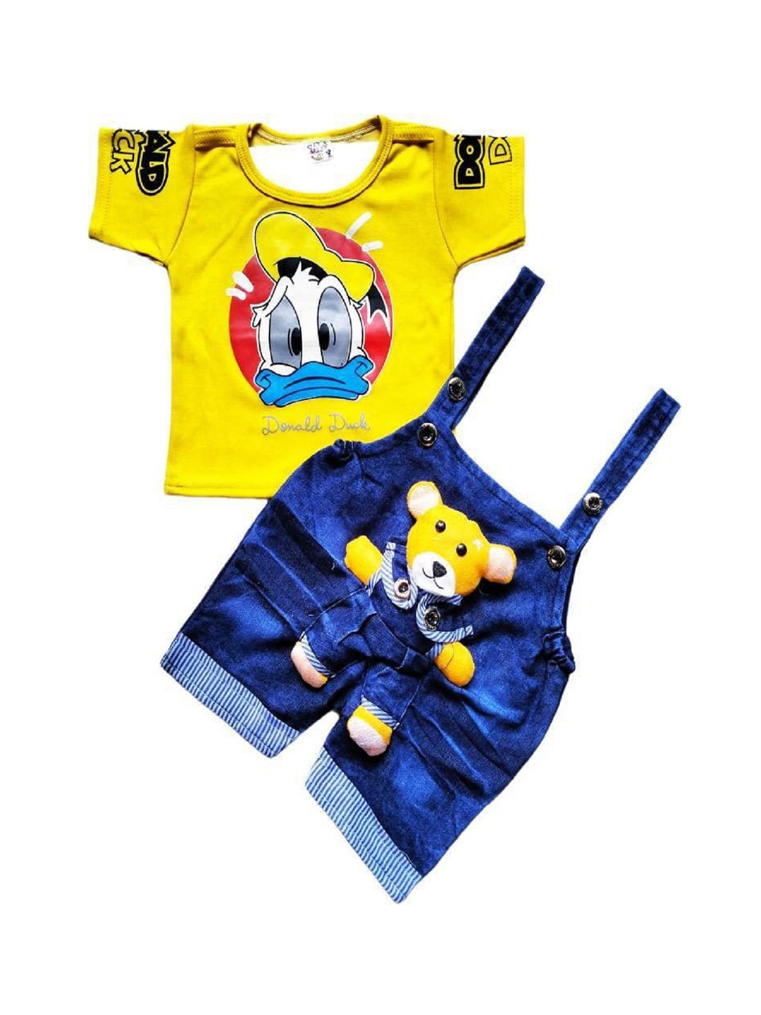 

BAESD Infants Printed Straight Leg Dungarees With T-Shirt, Yellow