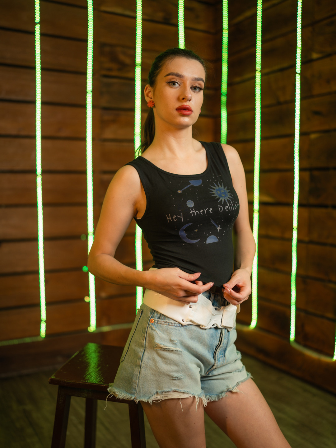 

Stylecast X Hersheinbox Printed Cotton Top, Black