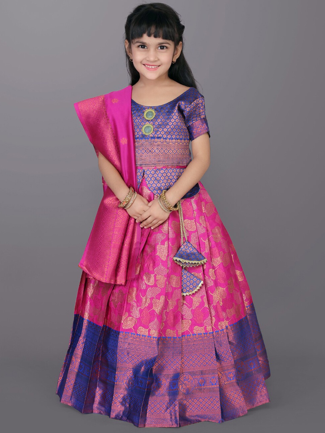 

BAESD Girls Ready to Wear Lehenga & Blouse With Dupatta, Pink