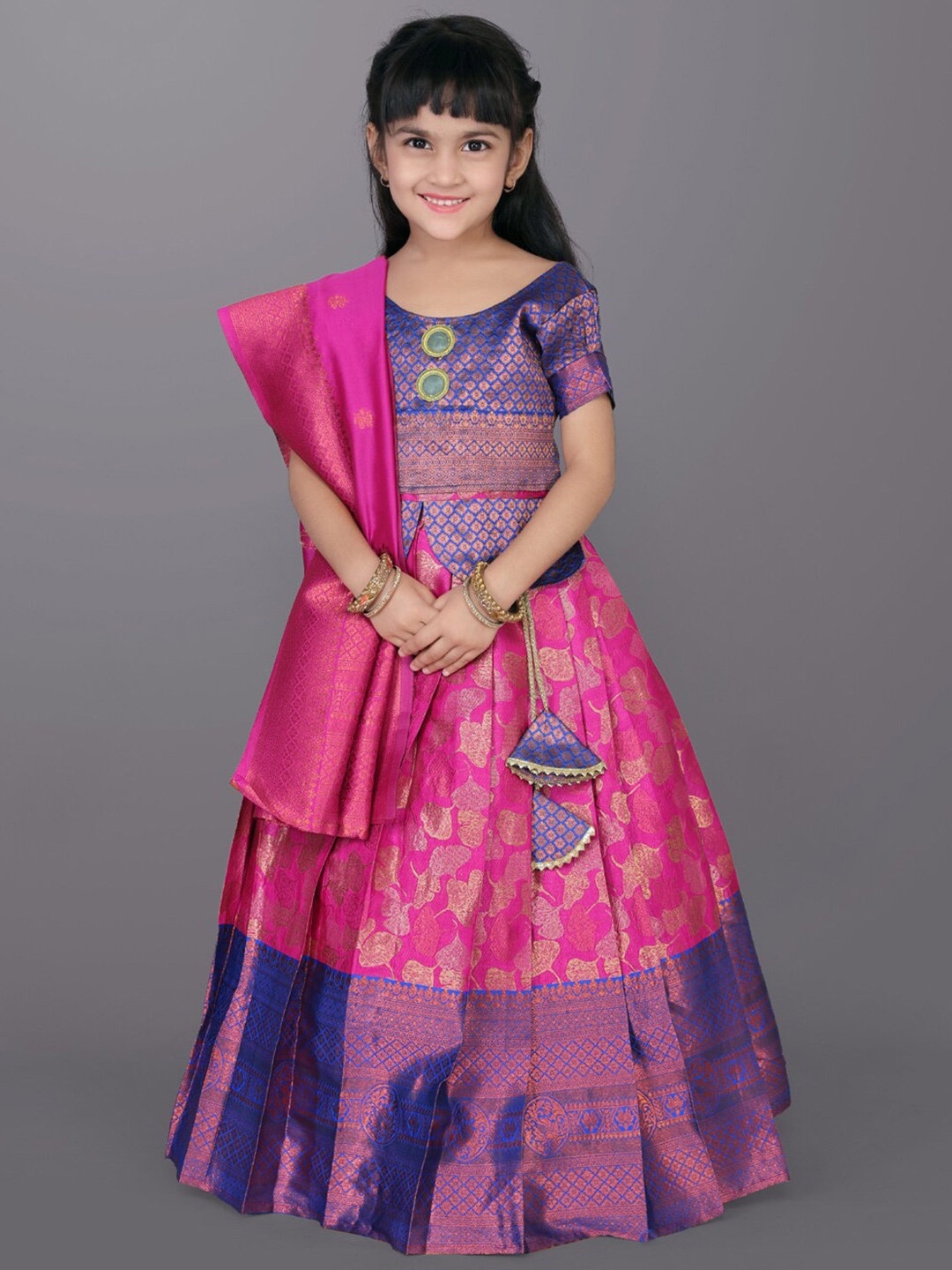 

BAESD Girls Ready to Wear Lehenga & Blouse With Dupatta, Pink