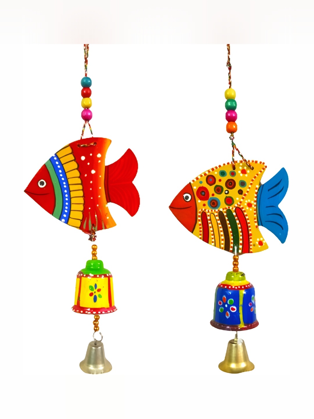 

Sohibe 2Pc Red & Blue Printed Wooden Wall Hanging