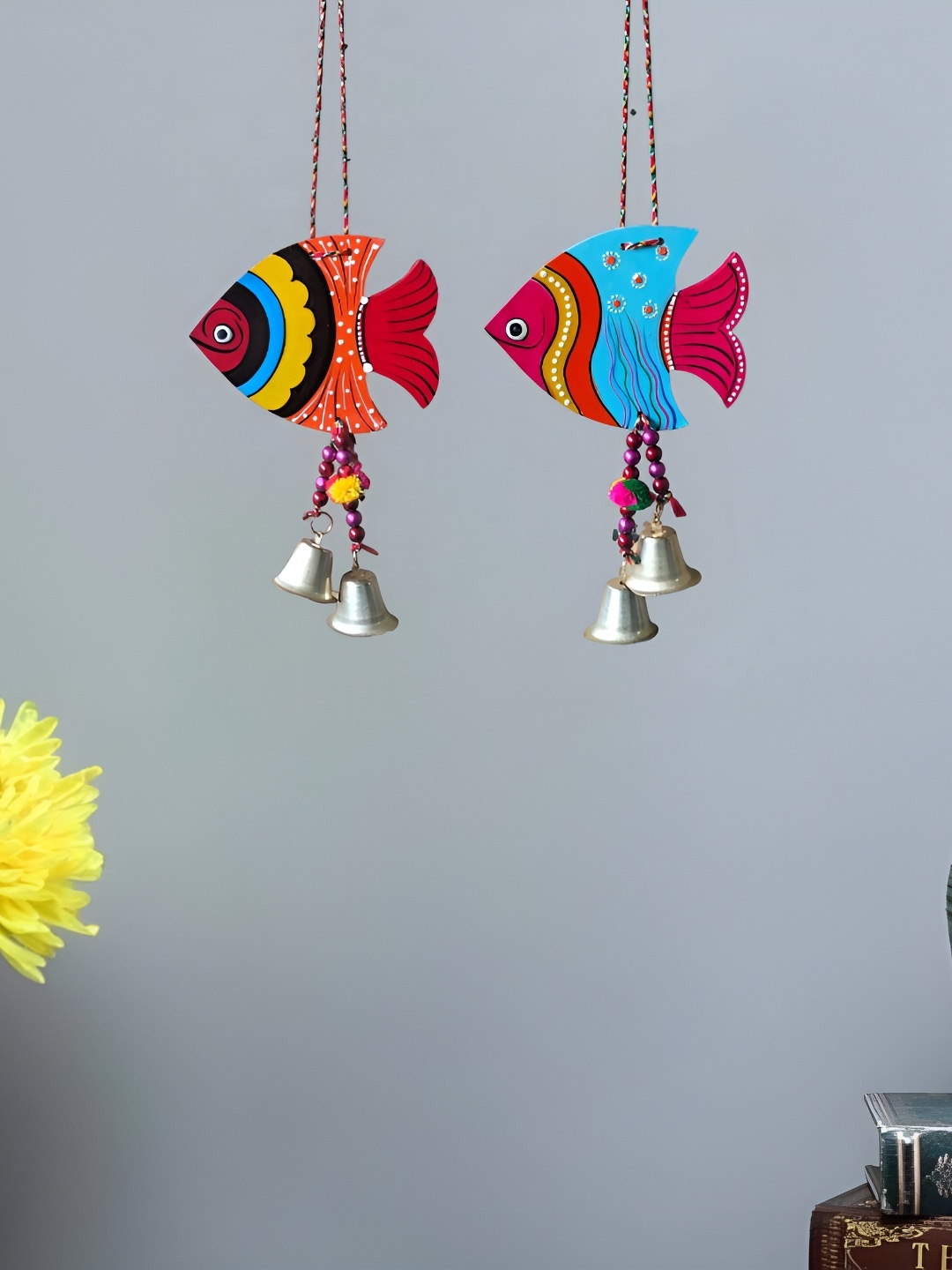 

Sohibe 2Pcs Red & Blue Printed Wall Hanging