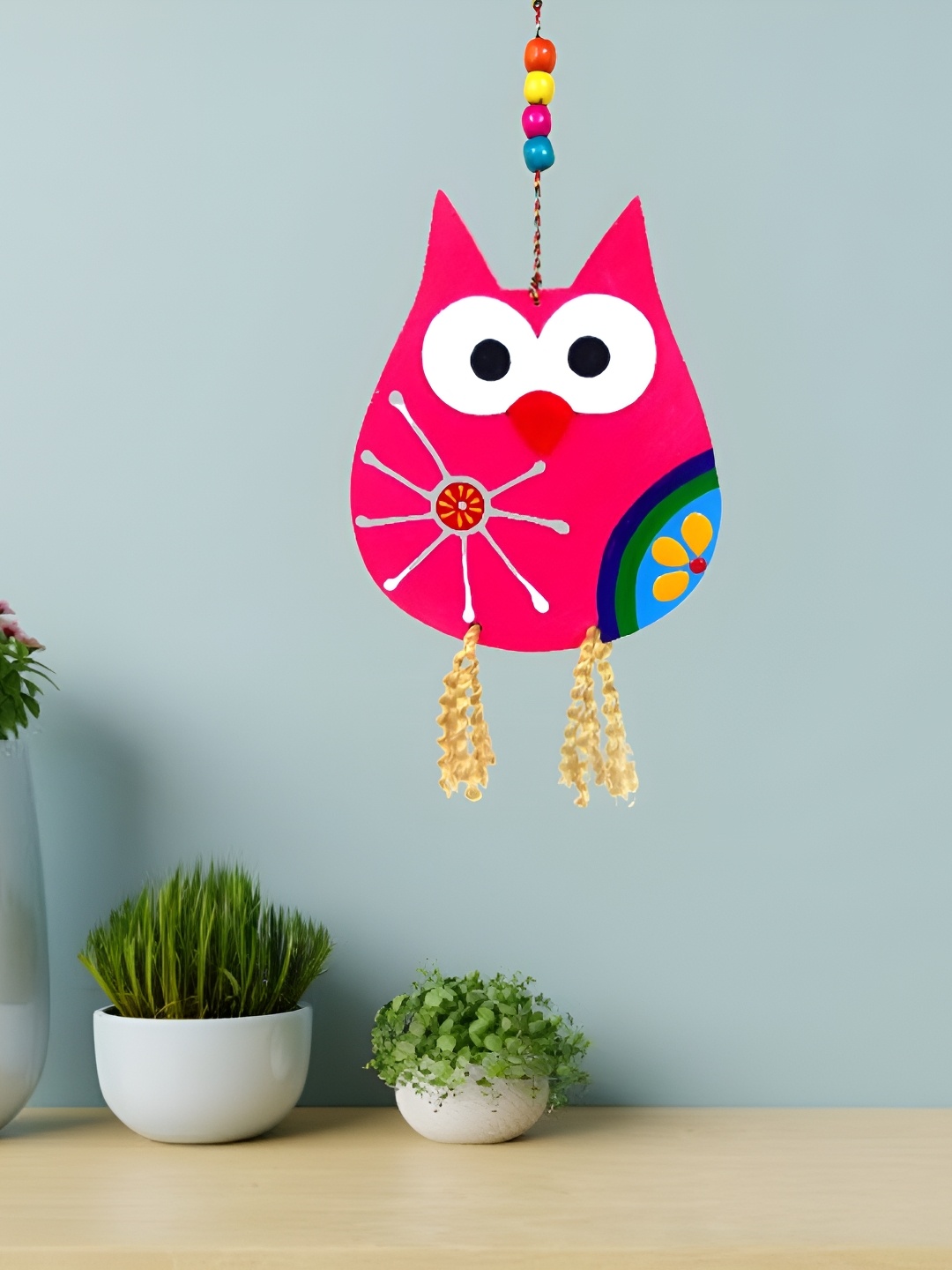 

Sohibe Pink & White Printed Wall Hanging