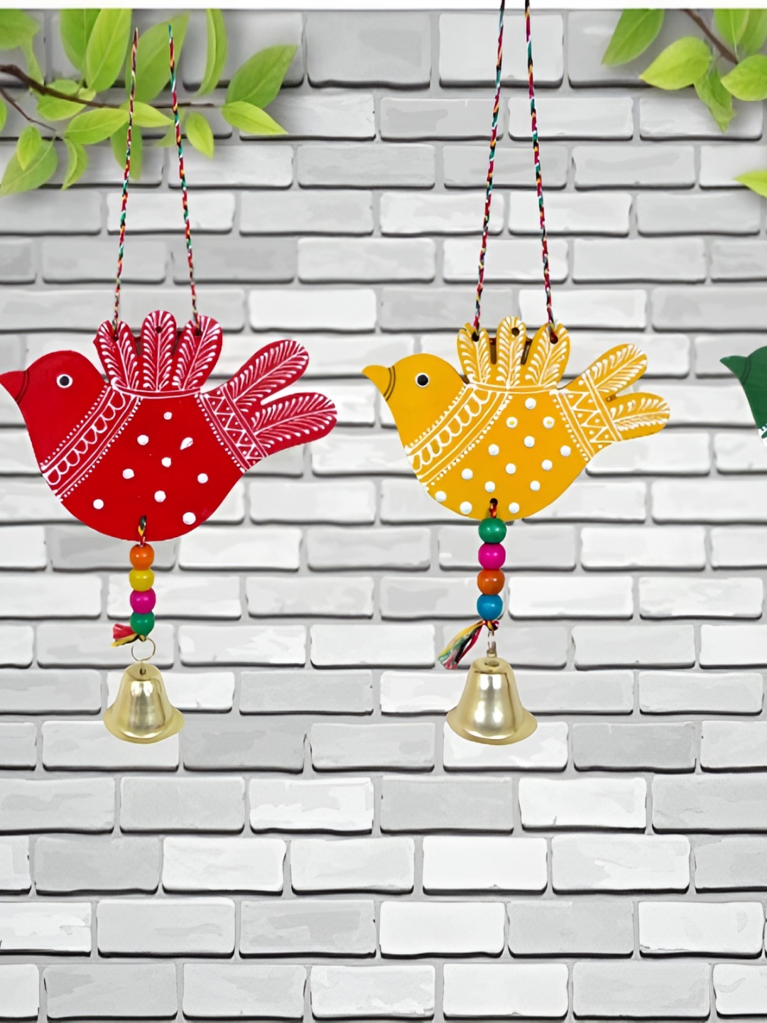 

Sohibe 3Pcs Red & Green Printed Wall Hanging