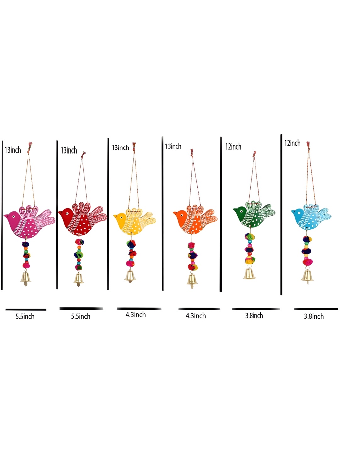 

Sohibe 6Pcs Red & Blue Printed Wall Hanging