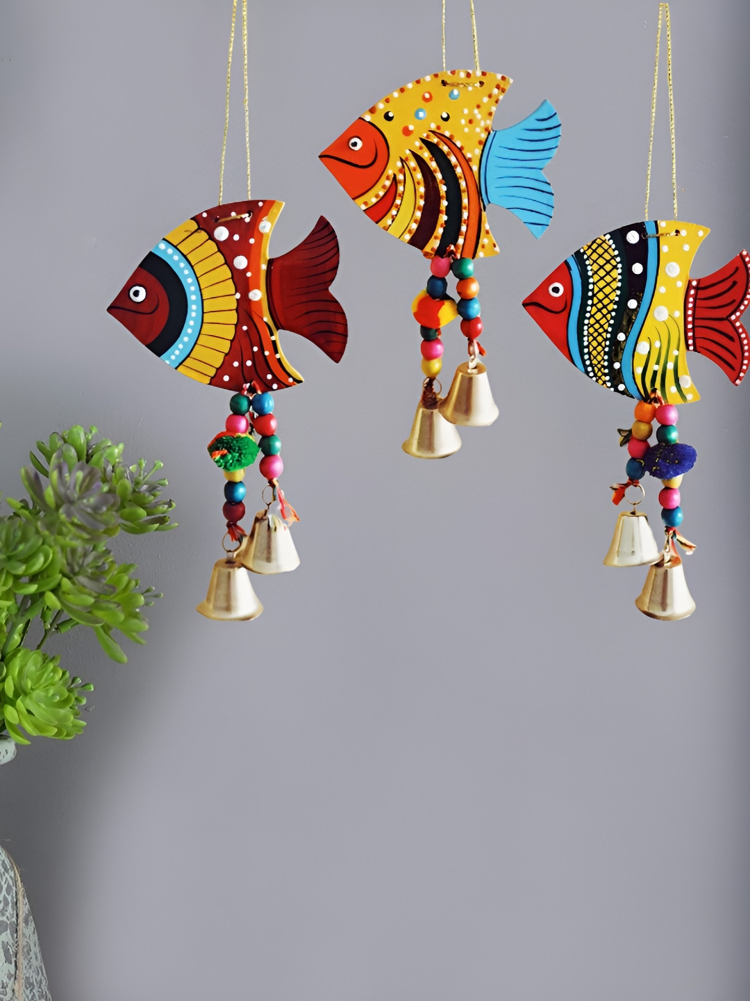 

Sohibe 3Pcs Red & Blue Printed Wall Hanging