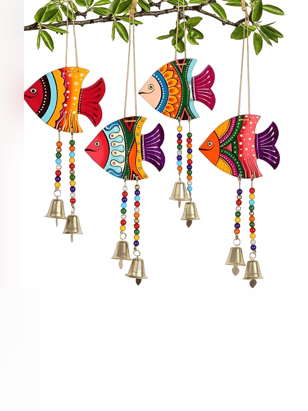 

Sohibe 4Pcs Red & Blue Printed Wall Hanging