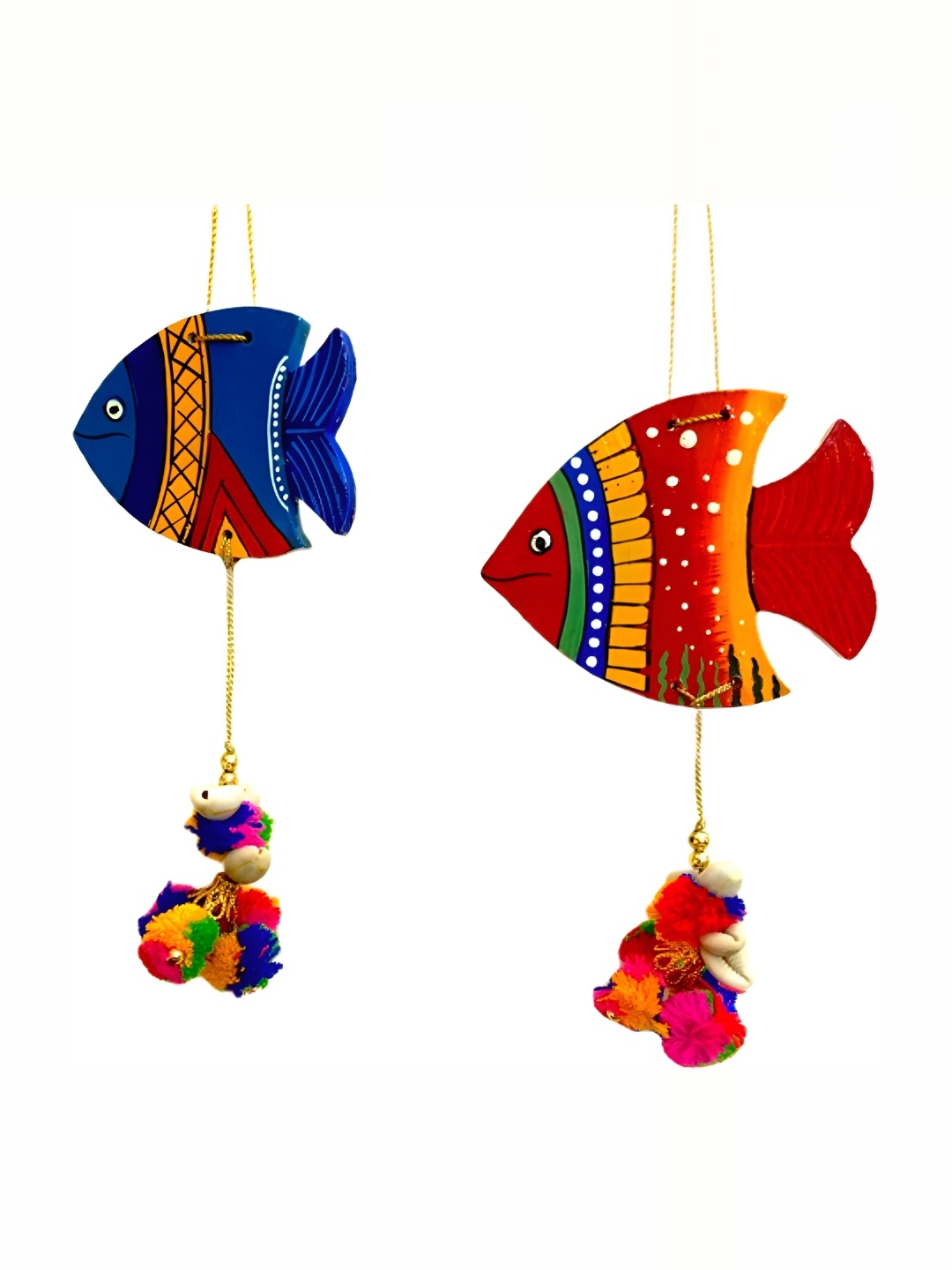 

Sohibe 2Pcs Red & Blue Printed Wall Hanging