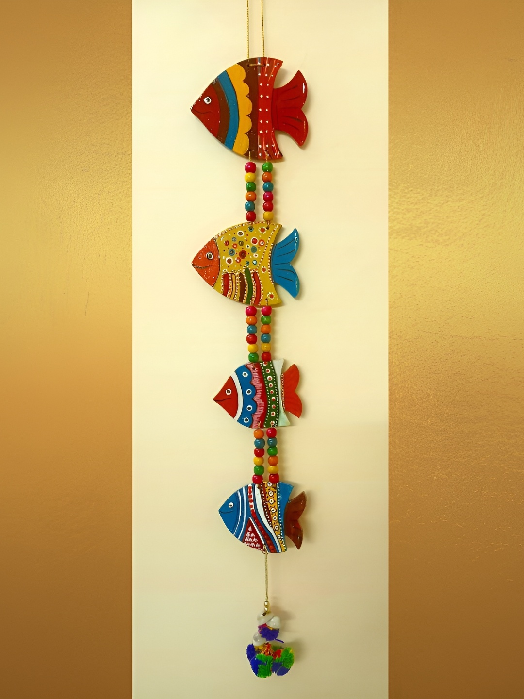 

Sohibe Red & Blue Printed Wooden Wall Hanging