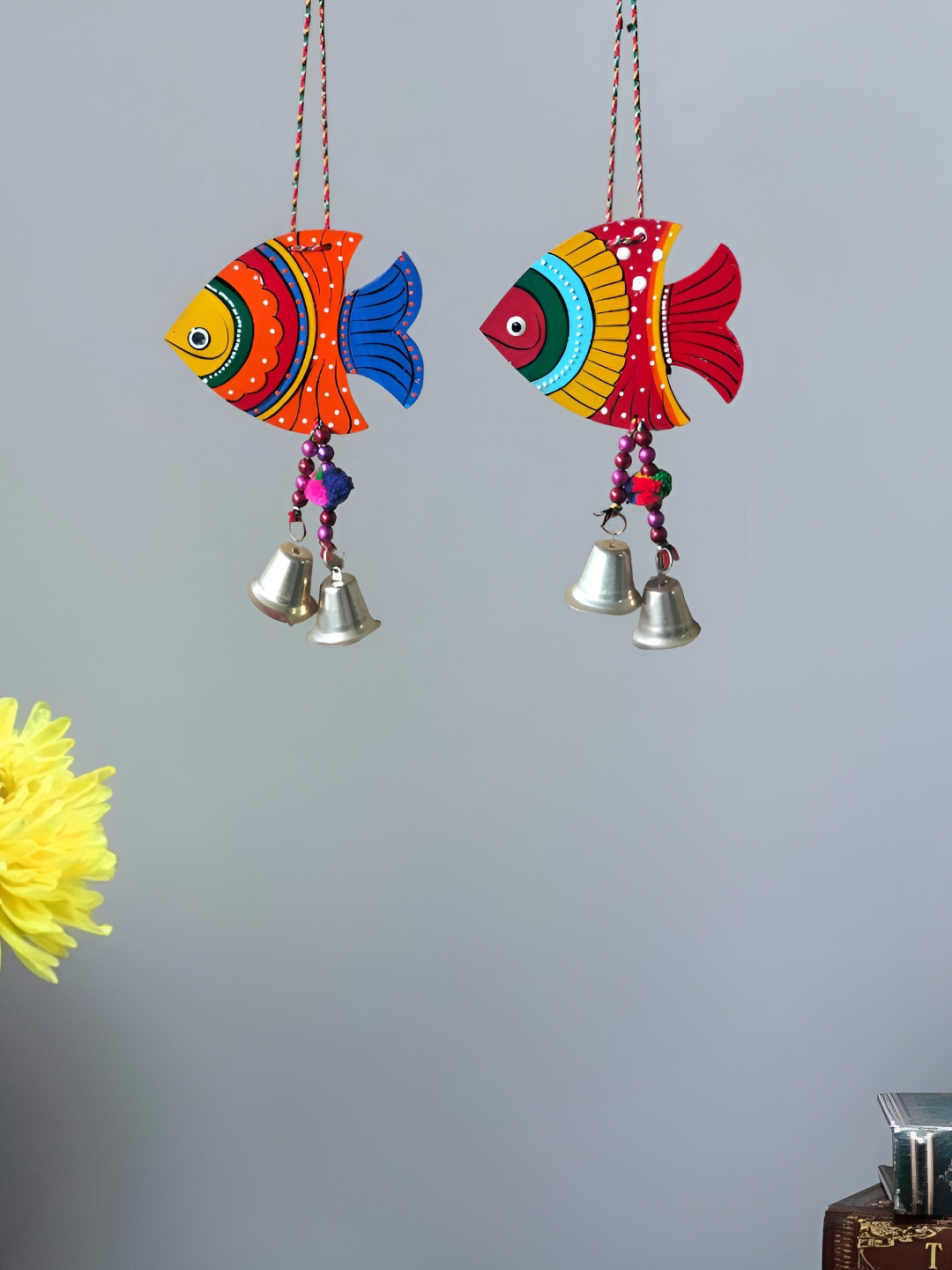 

Sohibe 2Pcs Red & Blue Printed Wall Hanging