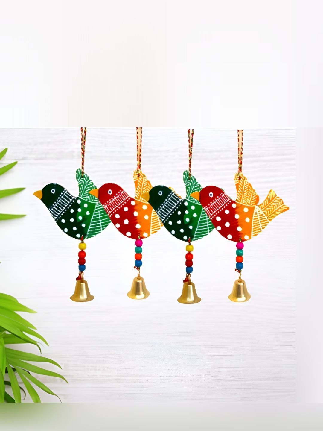 

Sohibe 4Pcs Red & Green Printed Wall Hanging