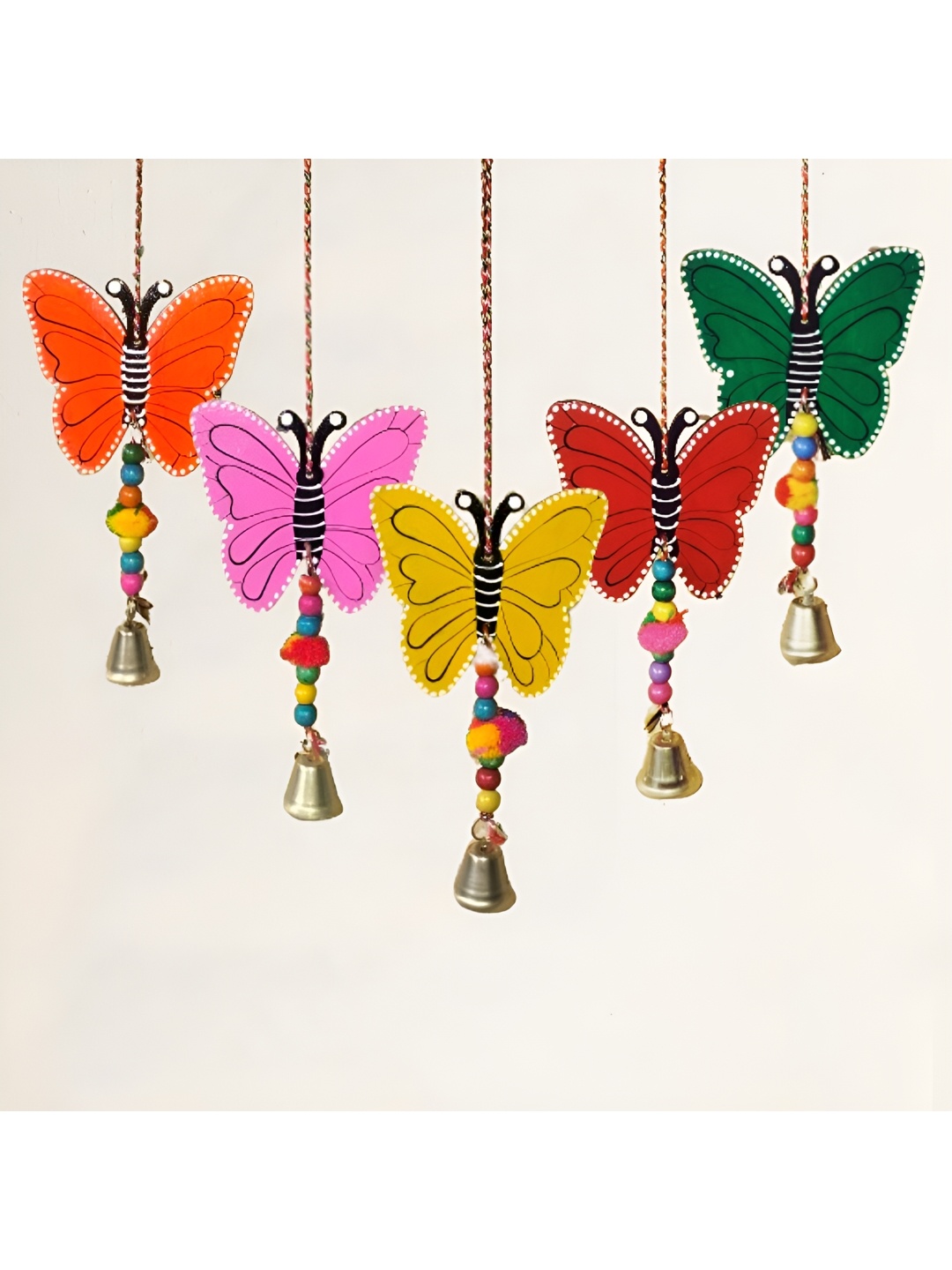 

Sohibe 5Pcs Red & Pink Printed Wall Hanging