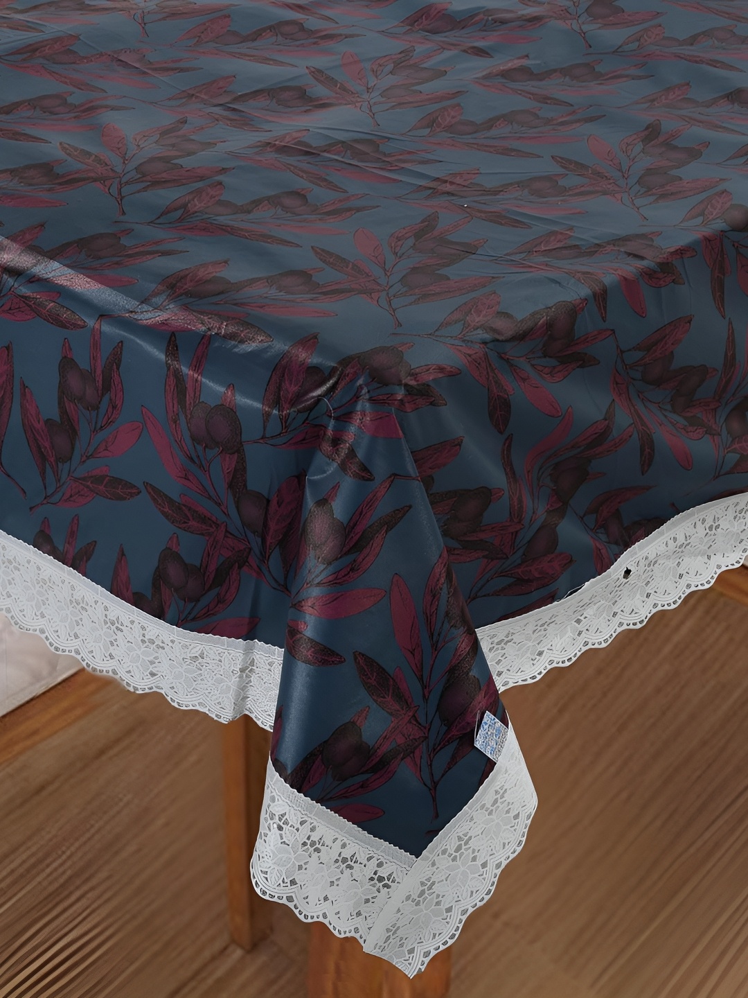 

Homerz Blue Floral Waterproof Plastic 8-Seater Table Cover