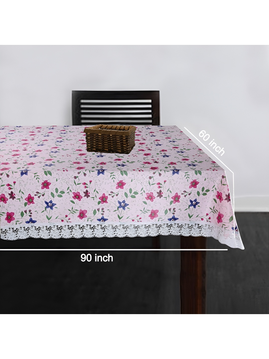 

Homerz Pink Floral Waterproof Plastic 8-Seater Table Cover