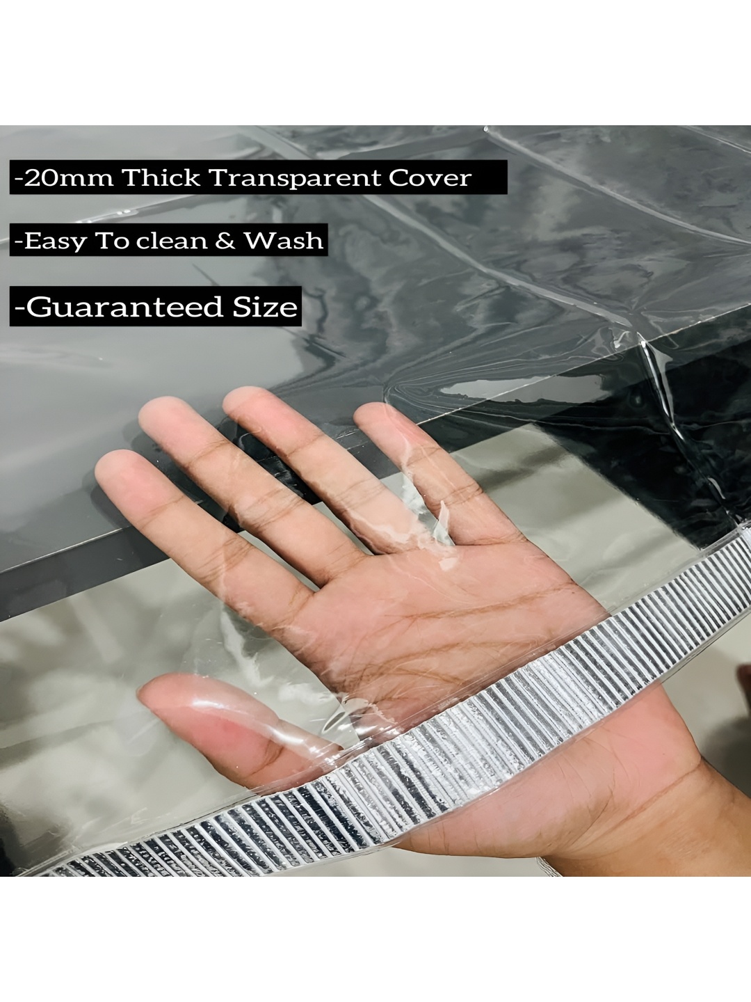

Homerz Transparent Waterproof Plastic 4-Seater Table Cover