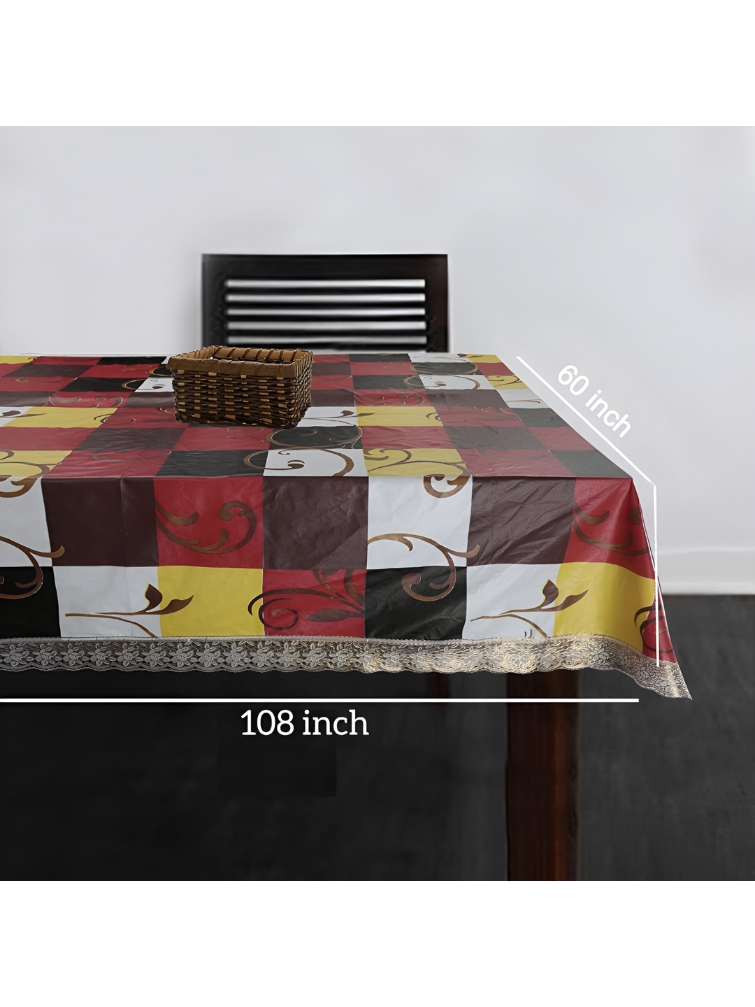 

Homerz Yellow Geometric Printed Waterproof Plastic 8-Seater Table Cover
