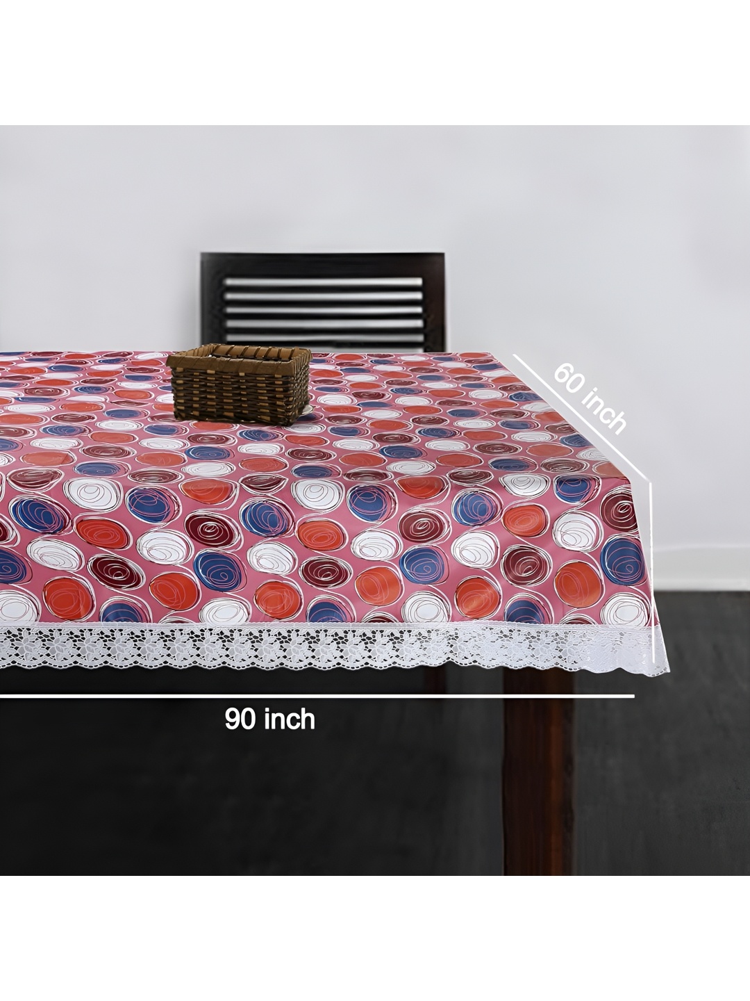 

Homerz Blue Geometric Printed Waterproof Plastic 8-Seater Table Cover