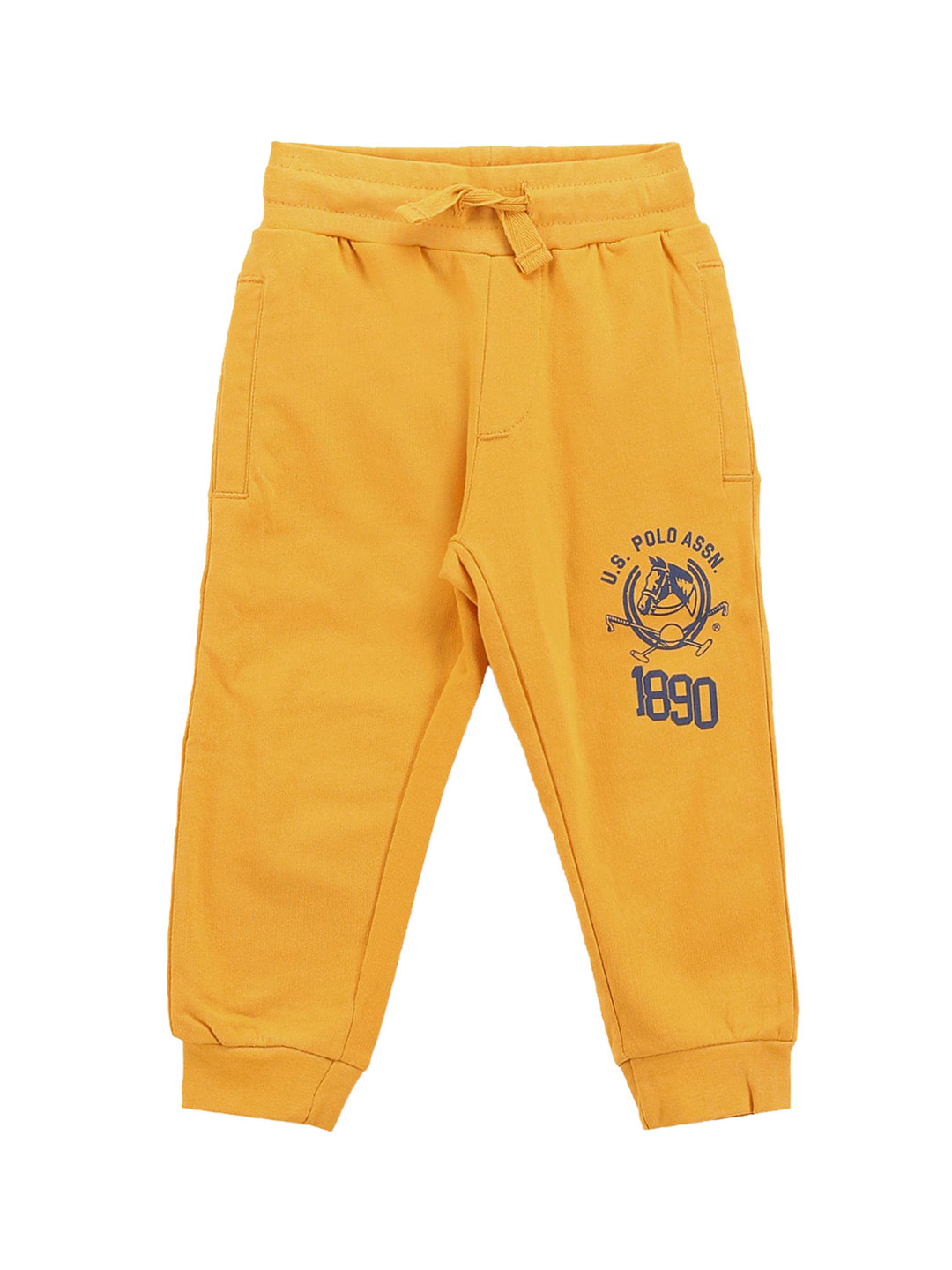 

U.S. Polo Assn. Kids Boys Pure Cotton Joggers, Yellow