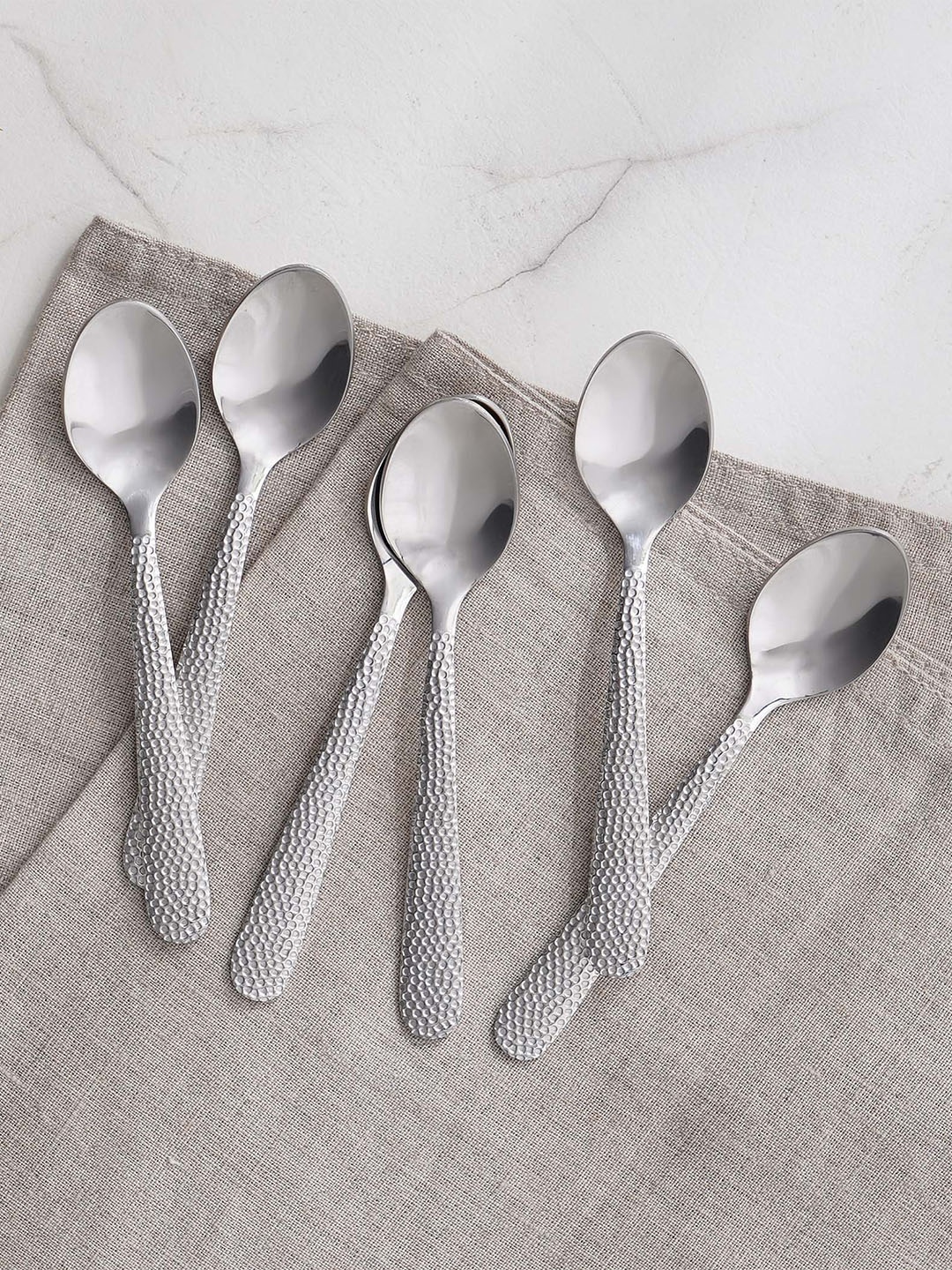 

Home Centre Glister Elke 6-Pcs Grey Stainless Steel Cutlery, Silver