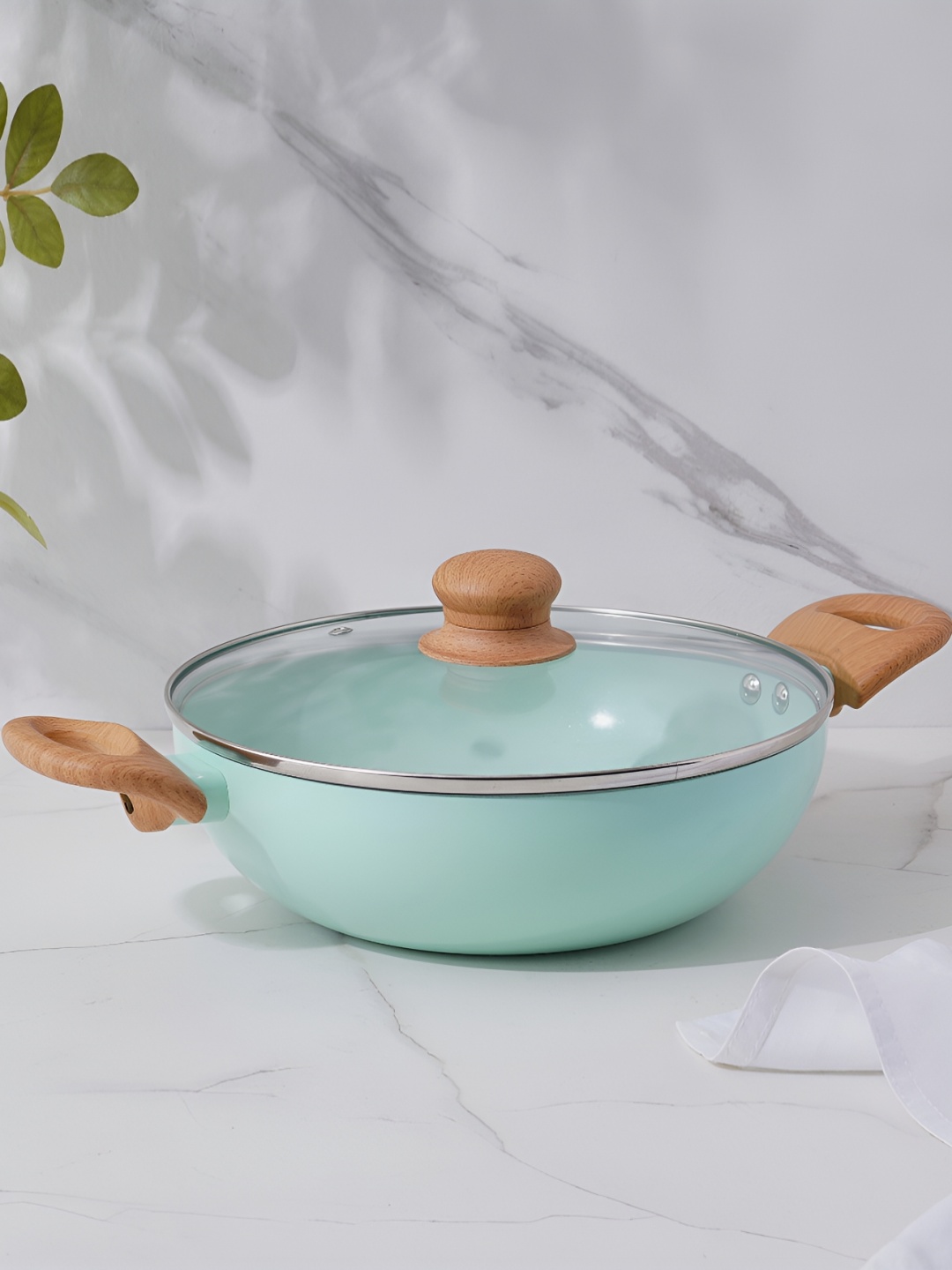 

Home Centre Green & Brown Aluminium Kadhai or Wok