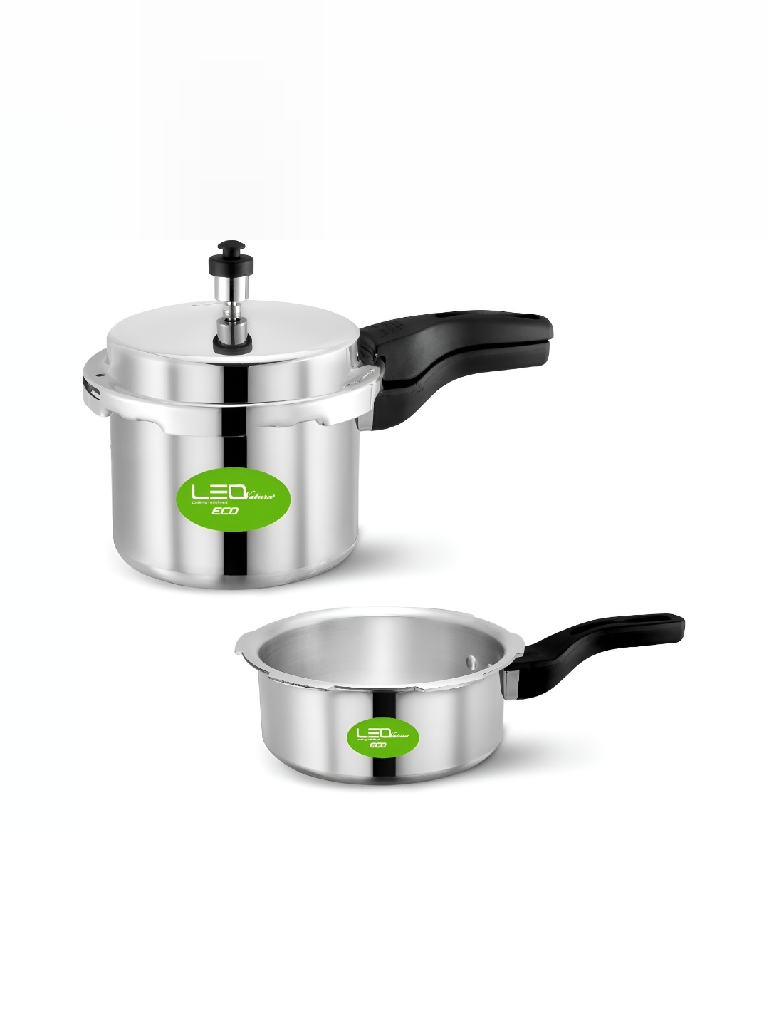 

Leo Natura Silver-Toned & Black Aluminium Pressure Cooker