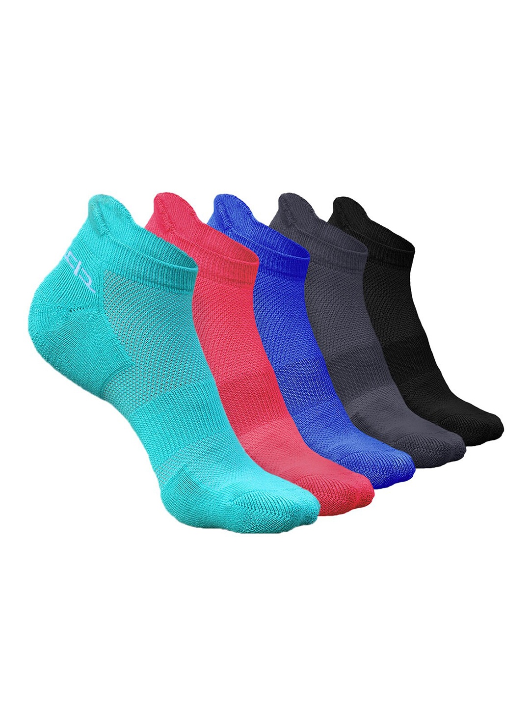 

Heelium Kids Pack Of 5 Patterned Ankle Length Socks, Teal