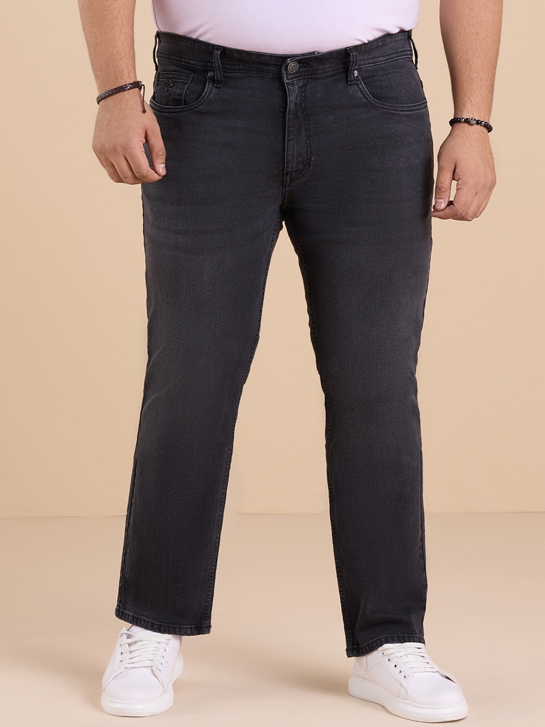 

Big Hello - The Plus Life Men Stretchable Jeans, Grey