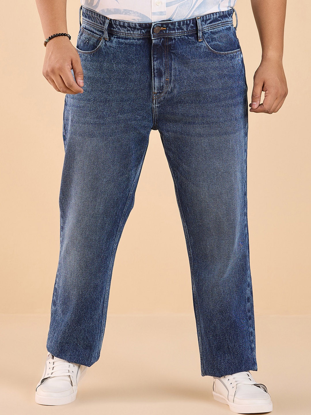 

Big Hello - The Plus Life Men Stretchable Light Fade Jeans, Blue