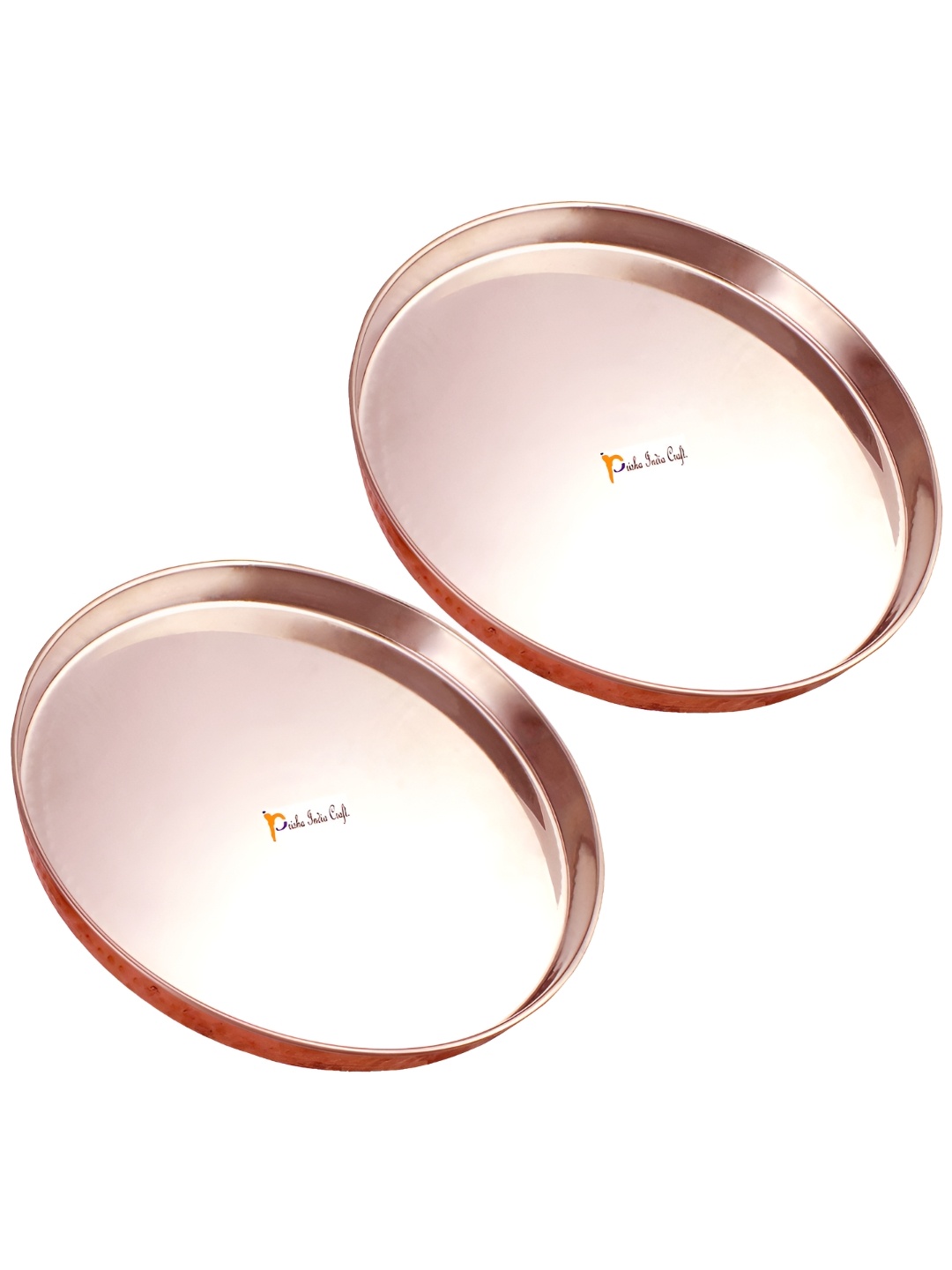 

PRISHA INDIA CRAFT Brown & 2 Pieces Copper Glossy Plates