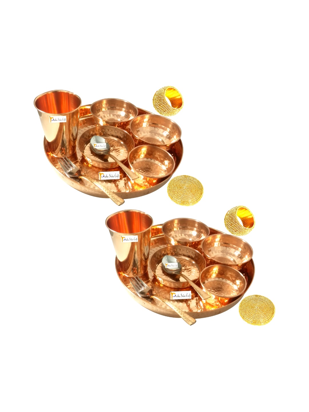 

PRISHA INDIA CRAFT Brown & 20 Pieces Copper Glossy Dinner Set