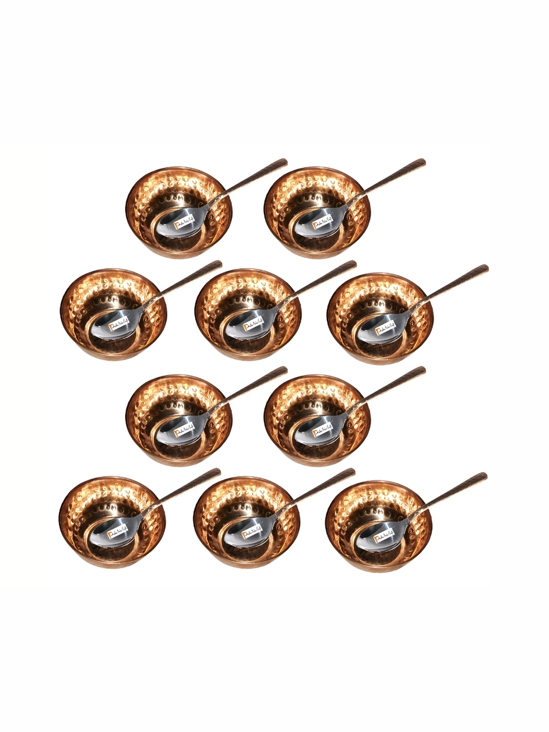 

PRISHA INDIA CRAFT Brown & 20 Pieces Copper Glossy Bowls