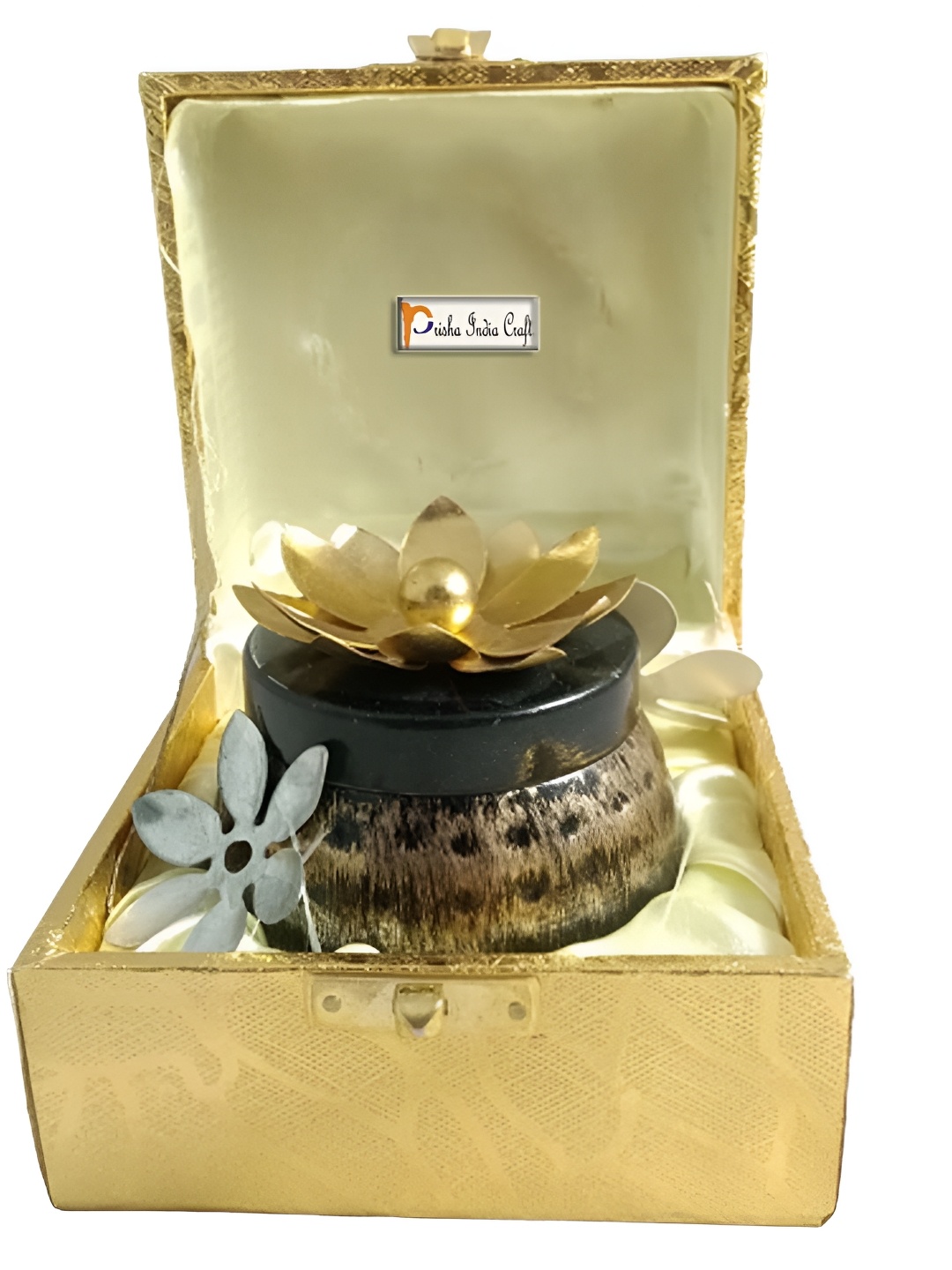 

PRISHA INDIA CRAFT Brown Floral Design Serving Bowl