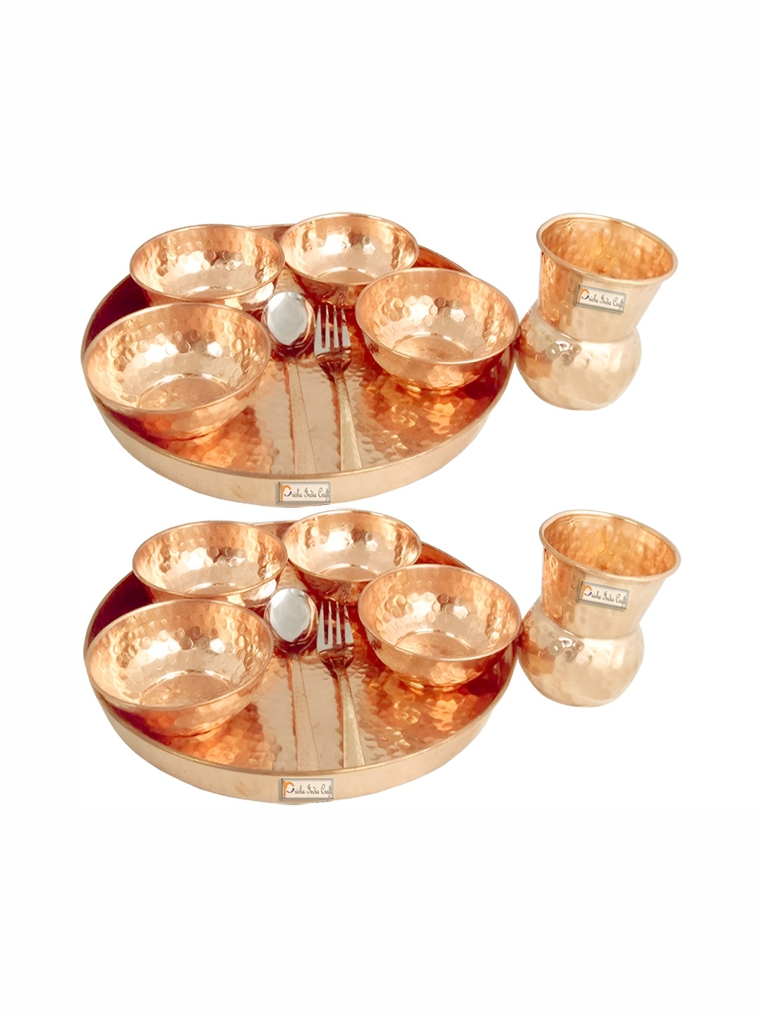 

PRISHA INDIA CRAFT Brown & 2 Pieces Copper Glossy Plates
