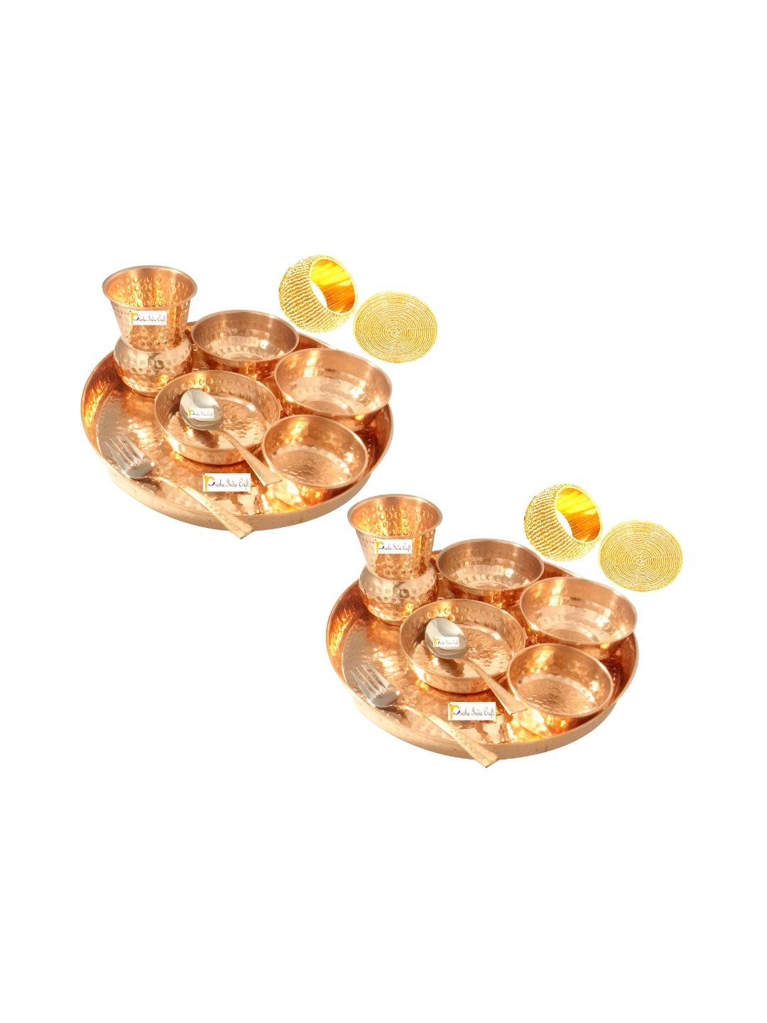 

PRISHA INDIA CRAFT Brown & 20 Pieces Copper Glossy Dinner Set