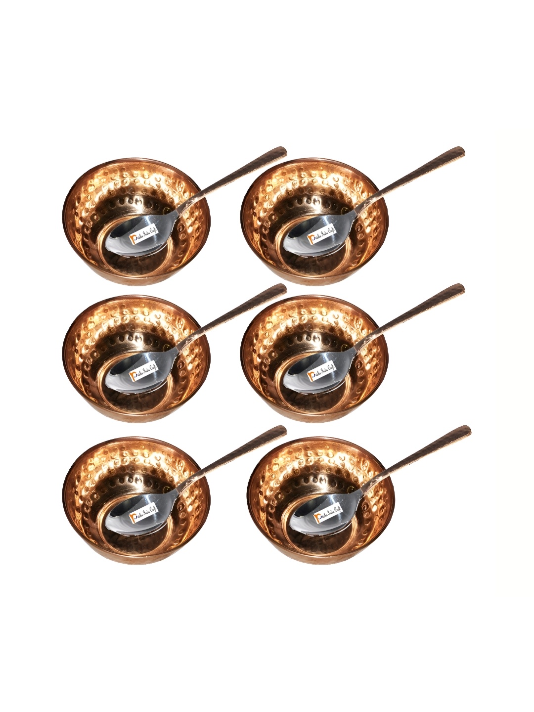 

PRISHA INDIA CRAFT Brown & 12 Pieces Copper Glossy Bowls