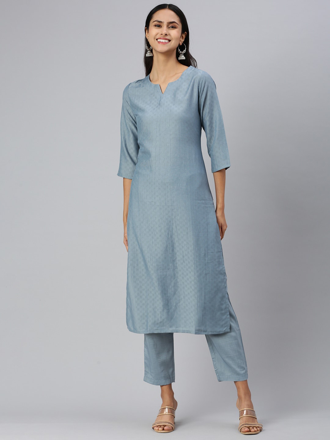 

Shaily Women Regular Kurta with Trousers, Blue