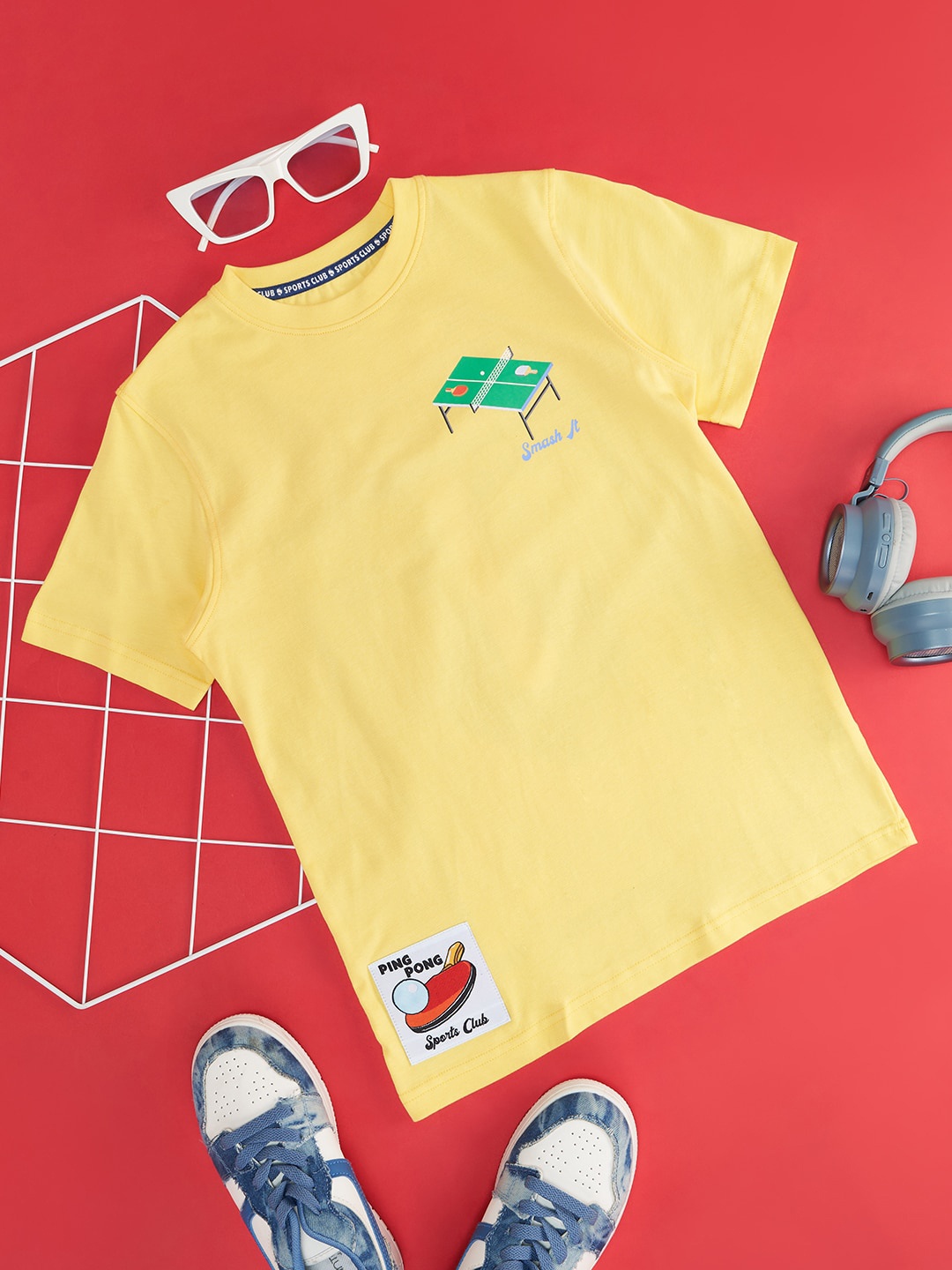 

Pantaloons Junior Boys Colourblocked V-Neck Pockets T-shirt, Yellow