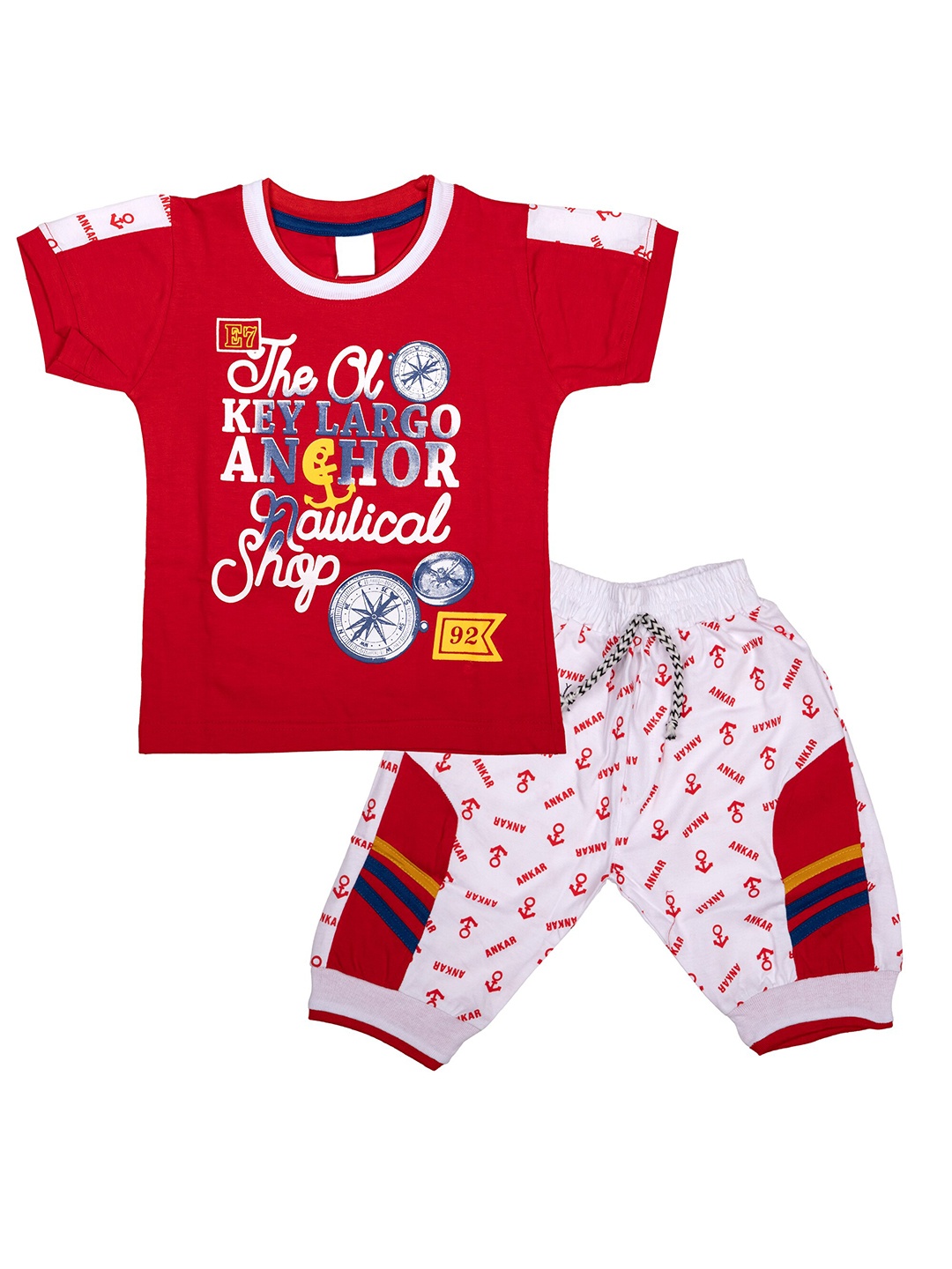

BAESD Boys Printed T-shirt with Shorts, Red
