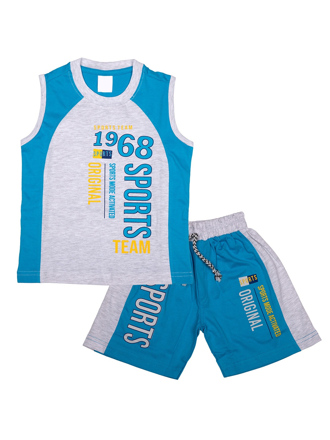 

BAESD Boys Printed T-shirt with Shorts, Blue